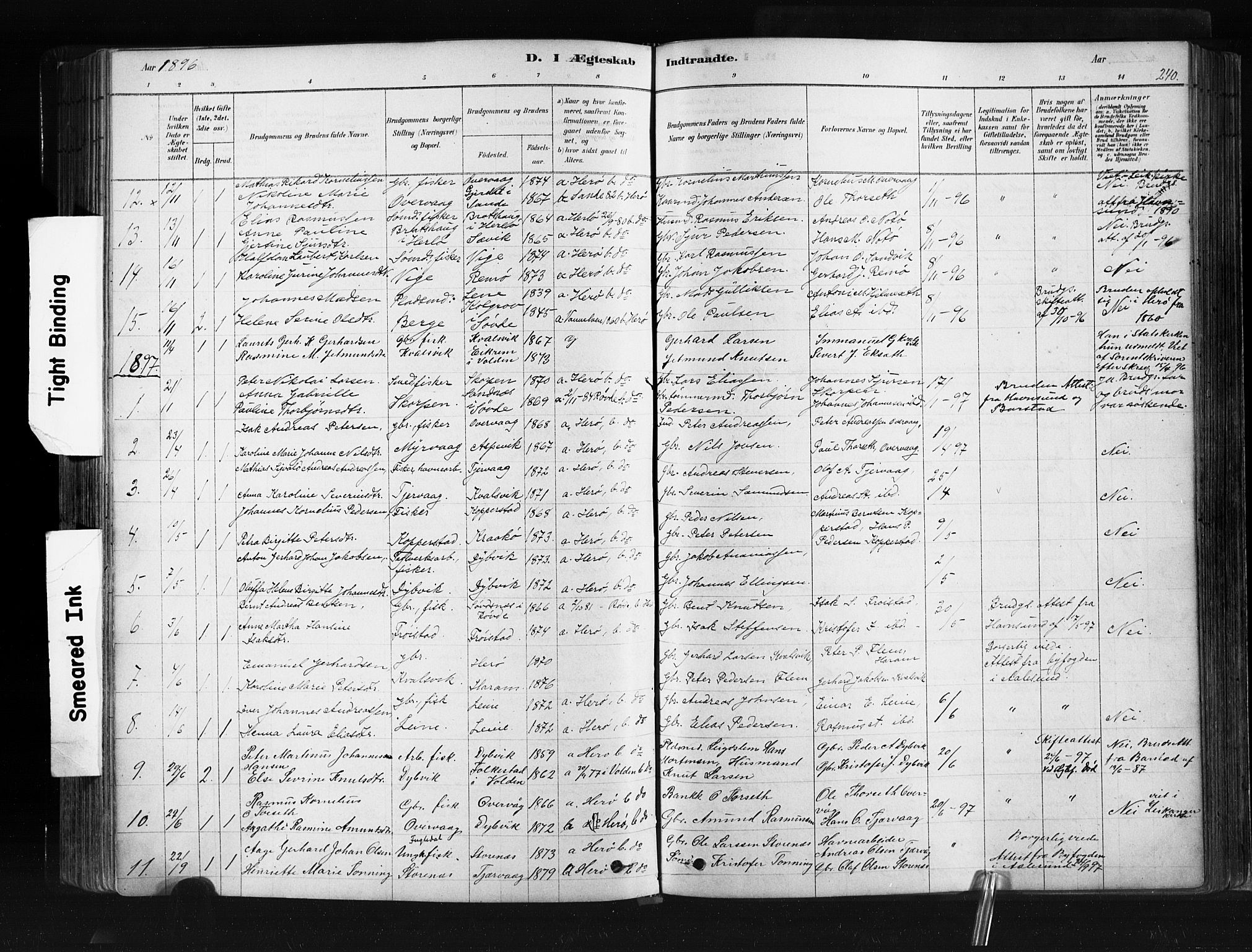 Ministerialprotokoller, klokkerbøker og fødselsregistre - Møre og Romsdal, SAT/A-1454/507/L0073: Parish register (official) no. 507A08, 1878-1904, p. 240