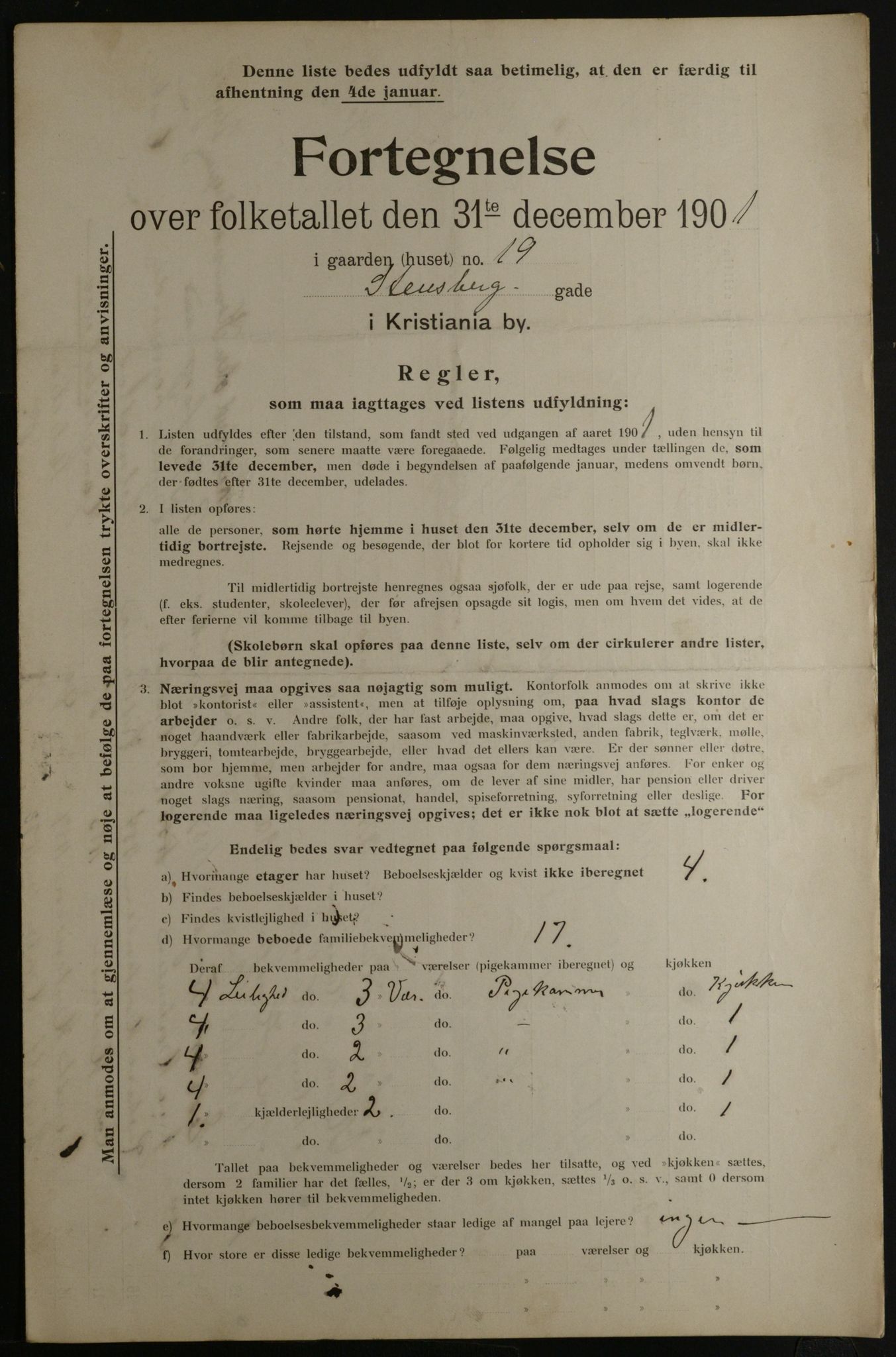 OBA, Municipal Census 1901 for Kristiania, 1901, p. 15589