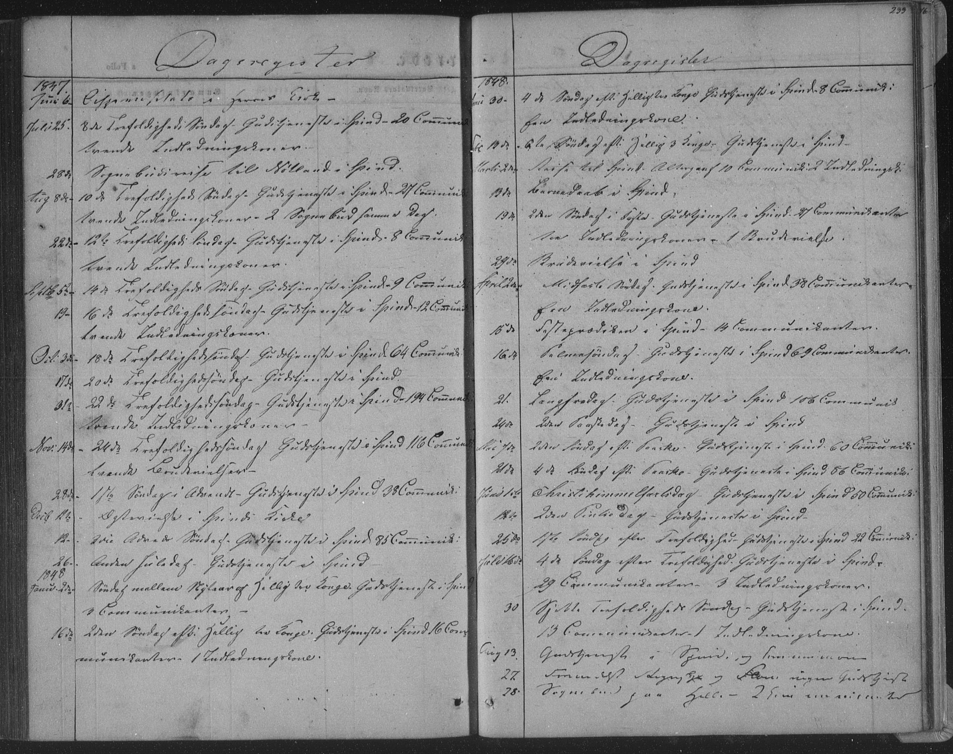 Herad sokneprestkontor, SAK/1111-0018/F/Fa/Fab/L0003: Parish register (official) no. A 3, 1844-1853, p. 233