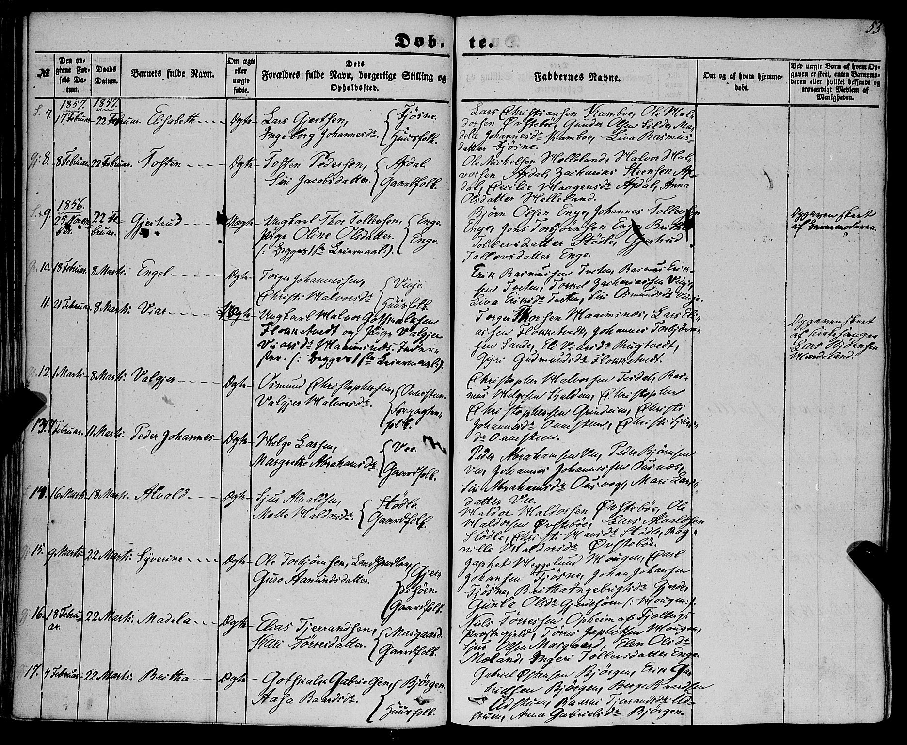 Etne sokneprestembete, AV/SAB-A-75001/H/Haa: Parish register (official) no. A 8, 1848-1862, p. 53