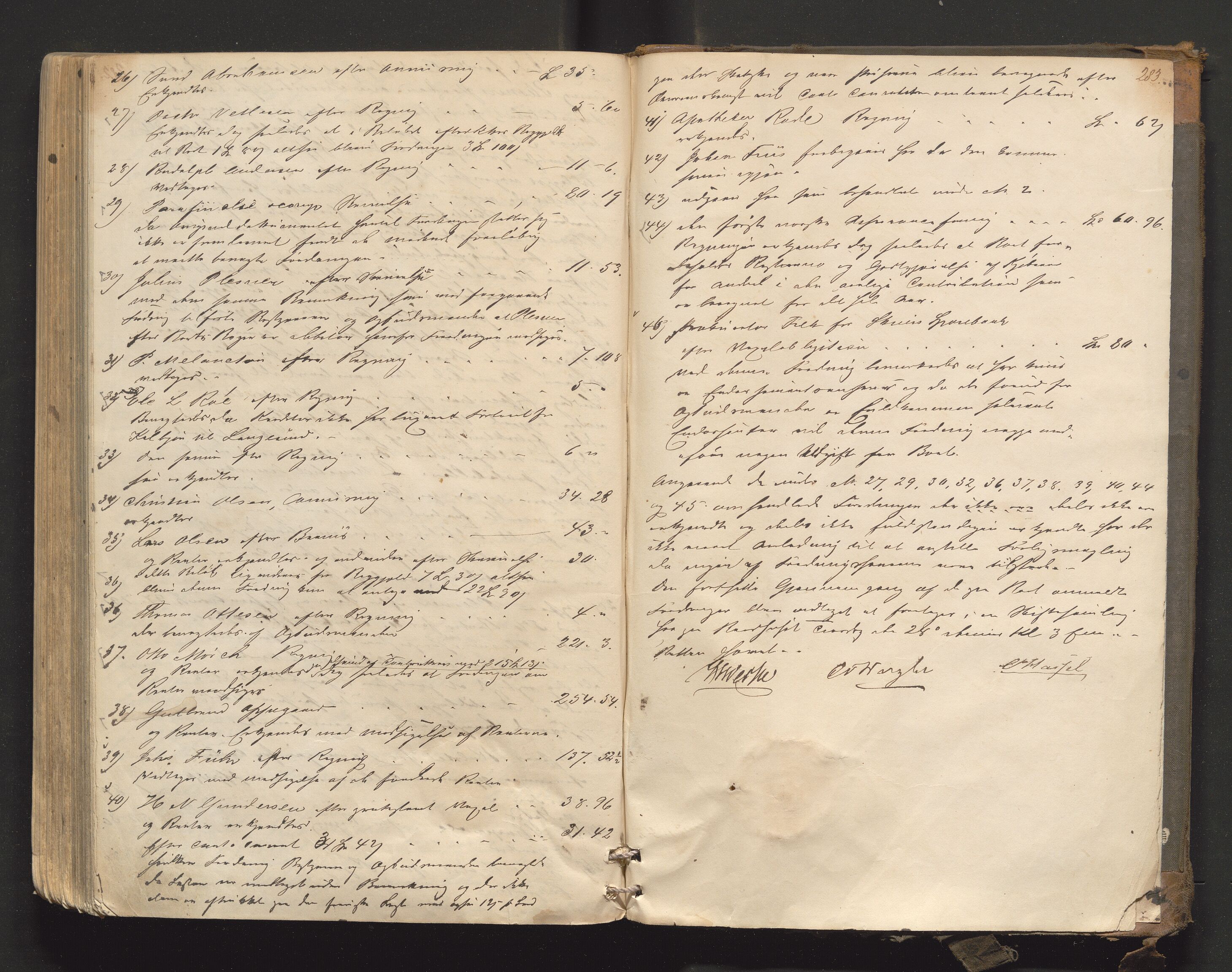 Porsgrunn byfogd, AV/SAKO-A-106/H/Hb/L0007: Skifteprotokoll - C., 1853-1864, p. 282b-283a