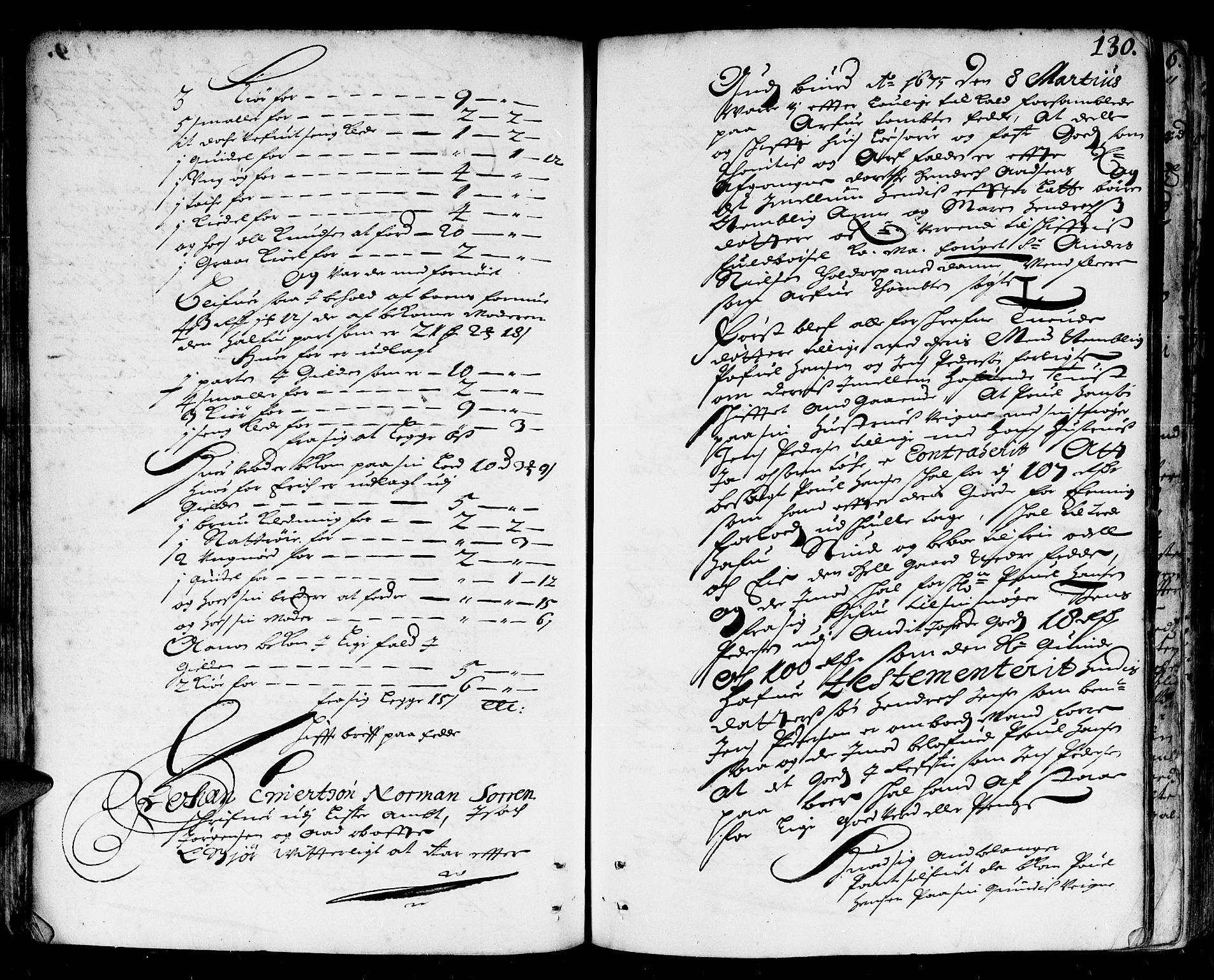 Lister sorenskriveri, AV/SAK-1221-0003/H/Hc/L0003: Skifteprotokoll nr 3 med register, 1672-1682, p. 129b-130a
