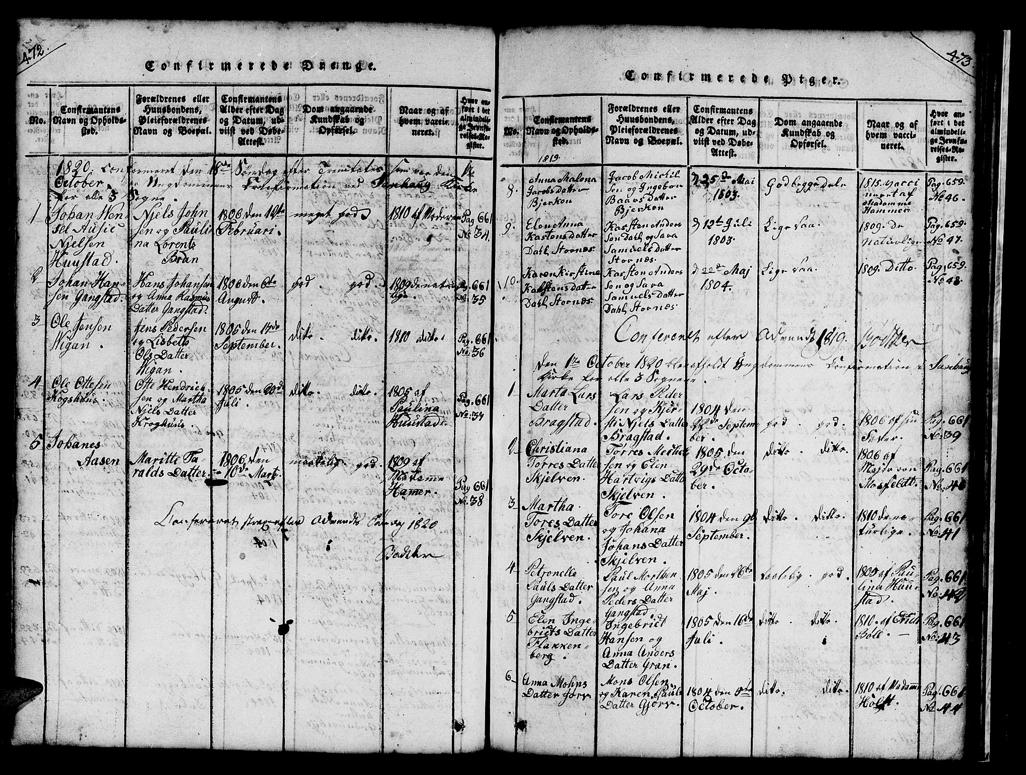 Ministerialprotokoller, klokkerbøker og fødselsregistre - Nord-Trøndelag, SAT/A-1458/732/L0317: Parish register (copy) no. 732C01, 1816-1881, p. 472-473