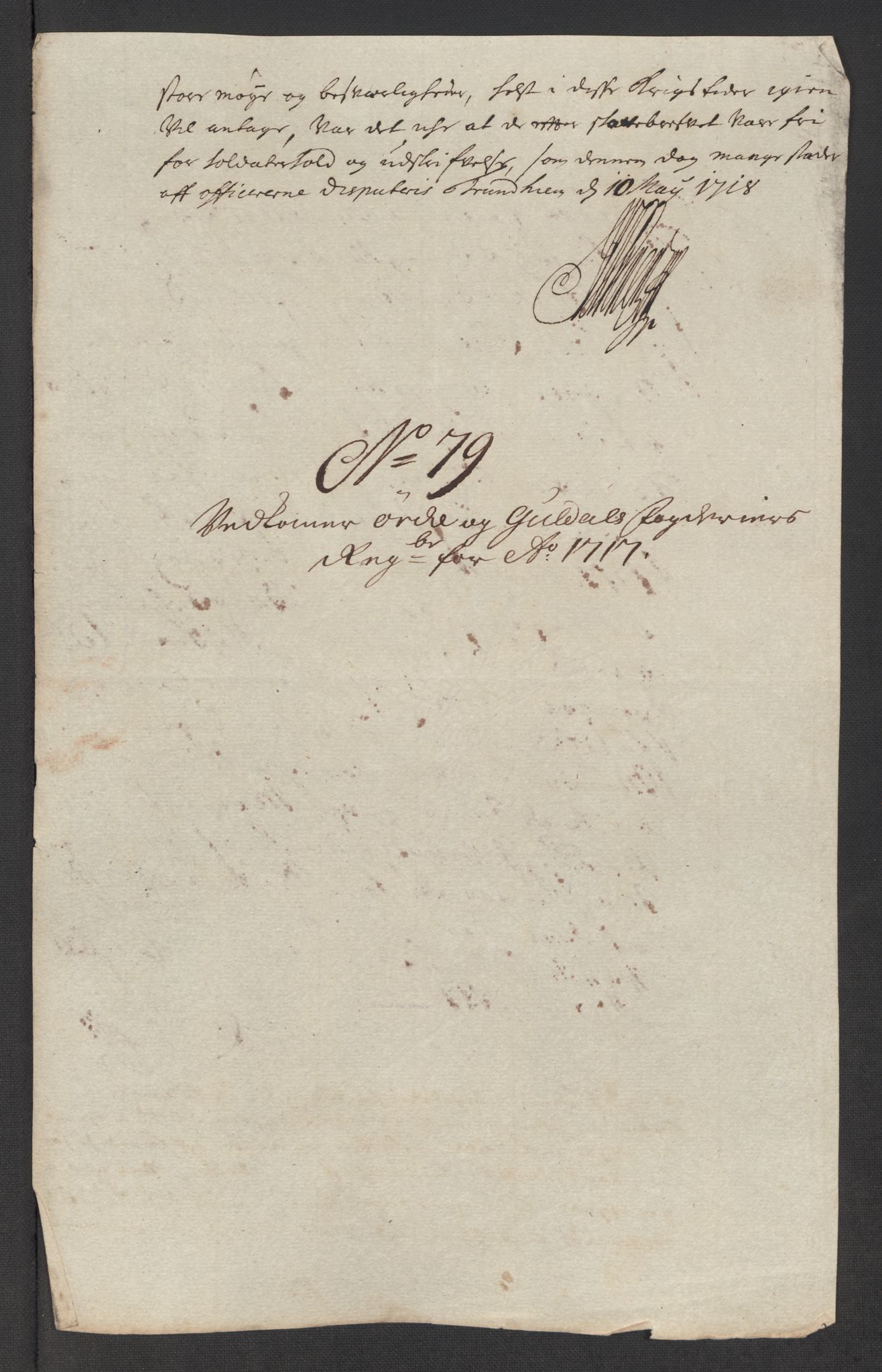 Rentekammeret inntil 1814, Reviderte regnskaper, Fogderegnskap, RA/EA-4092/R60/L3969: Fogderegnskap Orkdal og Gauldal, 1717, p. 539