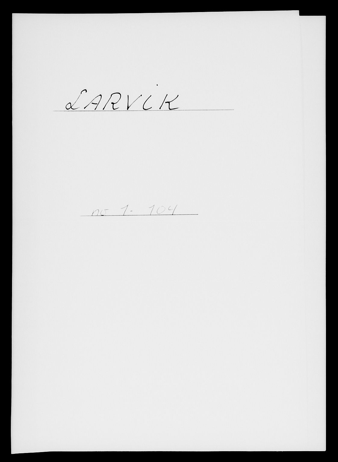 SAKO, 1885 census for 0707 Larvik, 1885, p. 1