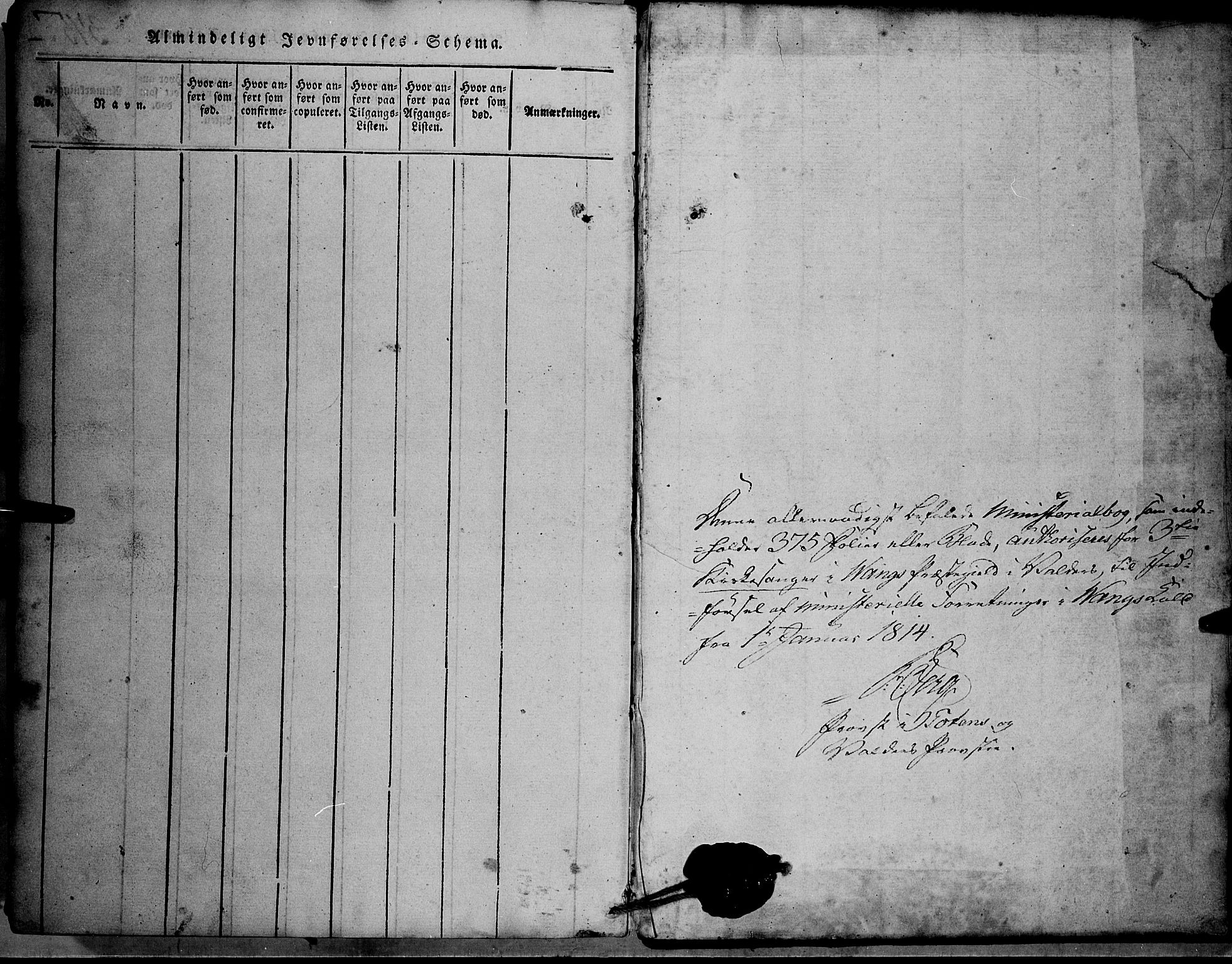 Vang prestekontor, Valdres, SAH/PREST-140/H/Hb/L0001: Parish register (copy) no. 1, 1814-1820