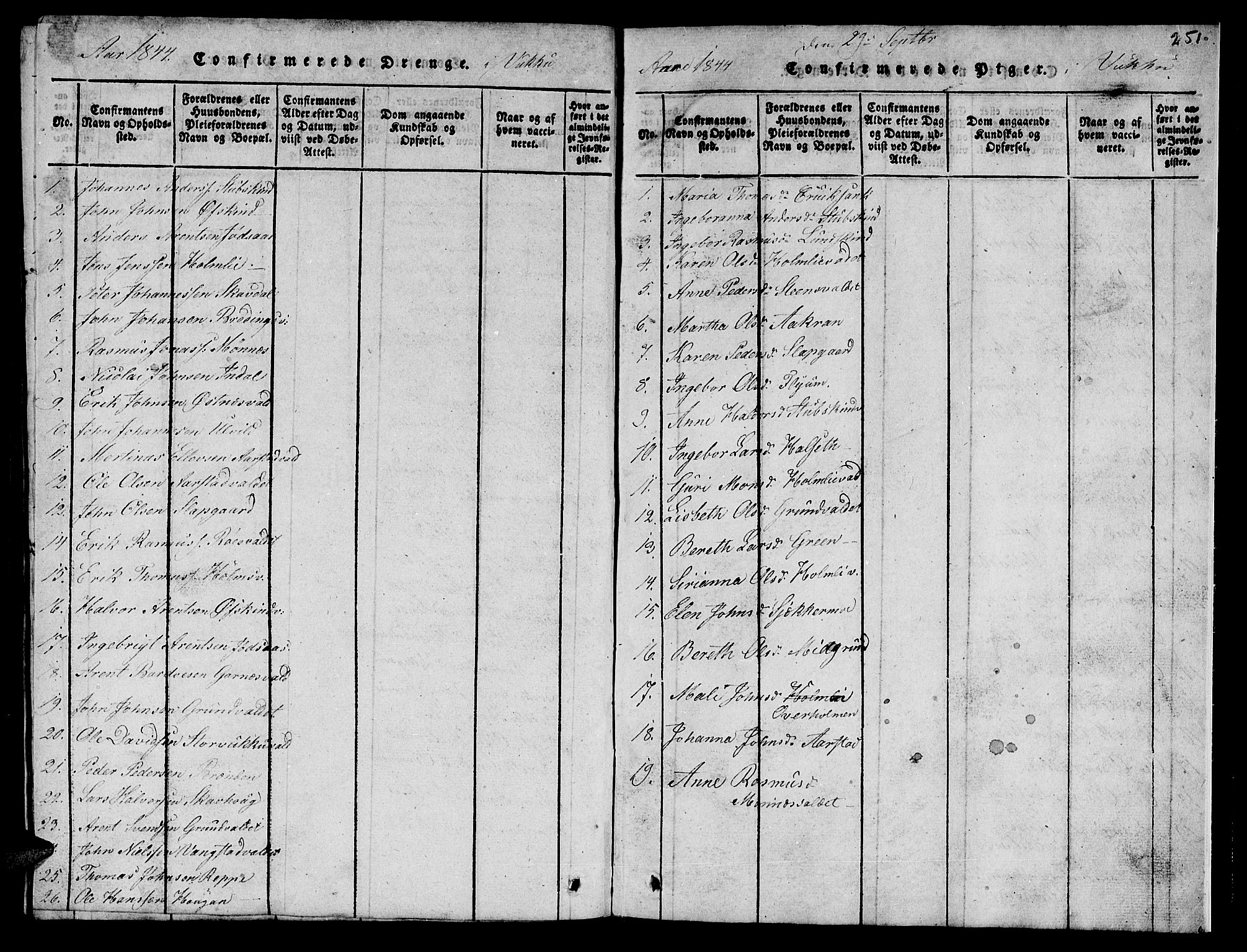 Ministerialprotokoller, klokkerbøker og fødselsregistre - Nord-Trøndelag, SAT/A-1458/723/L0251: Parish register (copy) no. 723C01 /2, 1843-1845, p. 251
