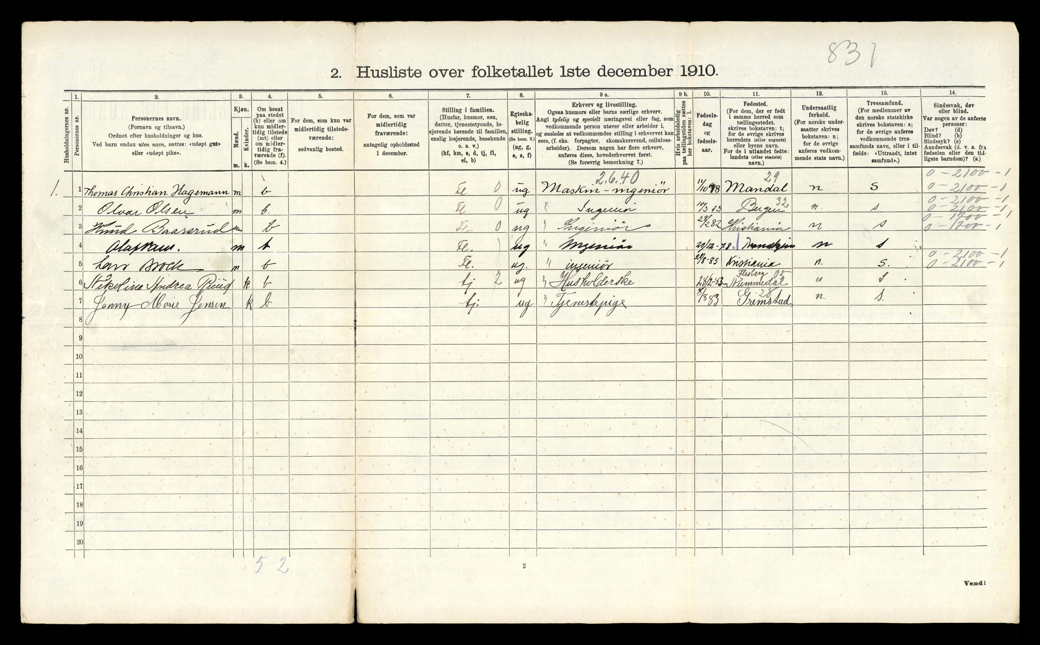 RA, 1910 census for Tinn, 1910, p. 898