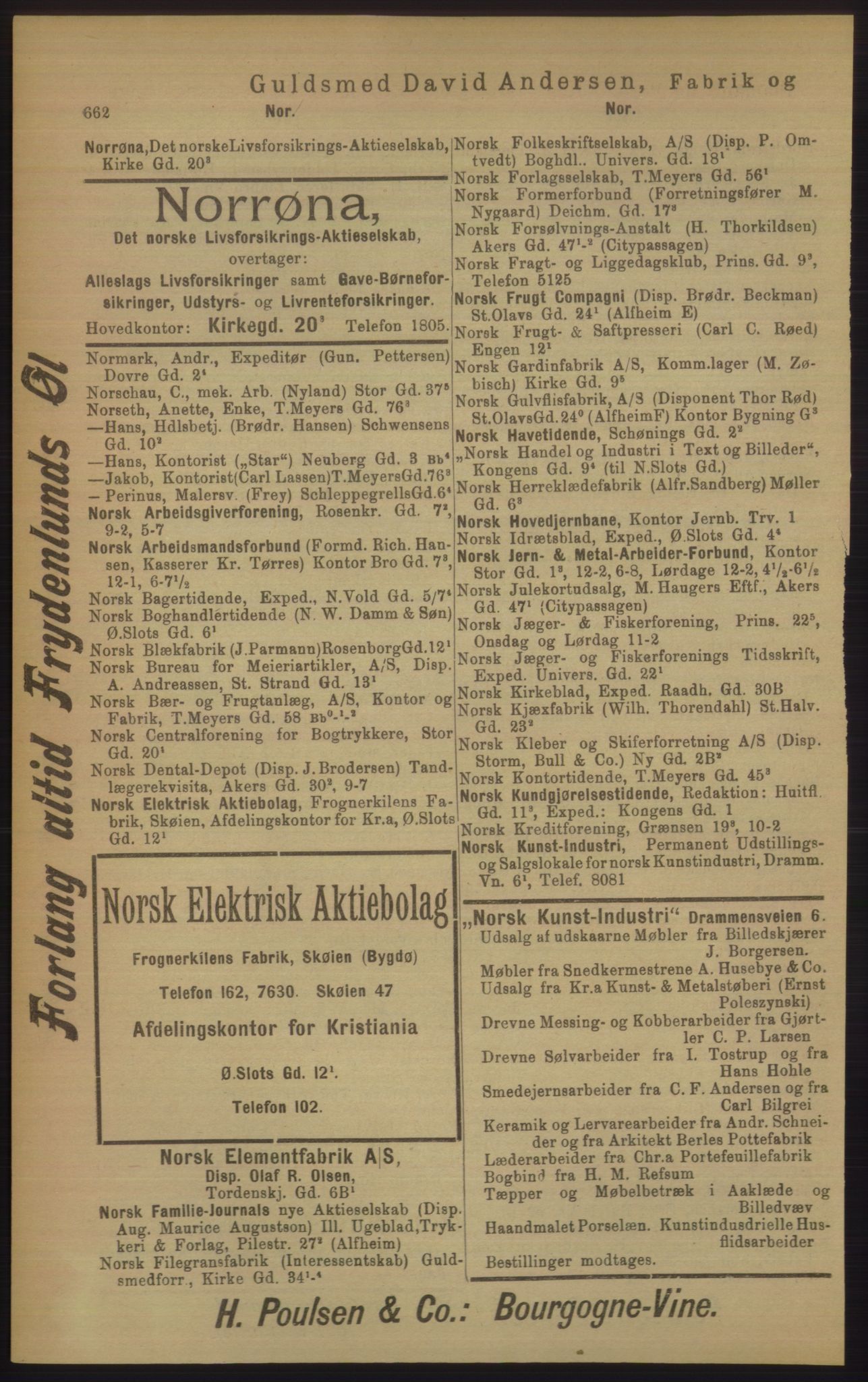 Kristiania/Oslo adressebok, PUBL/-, 1906, p. 662