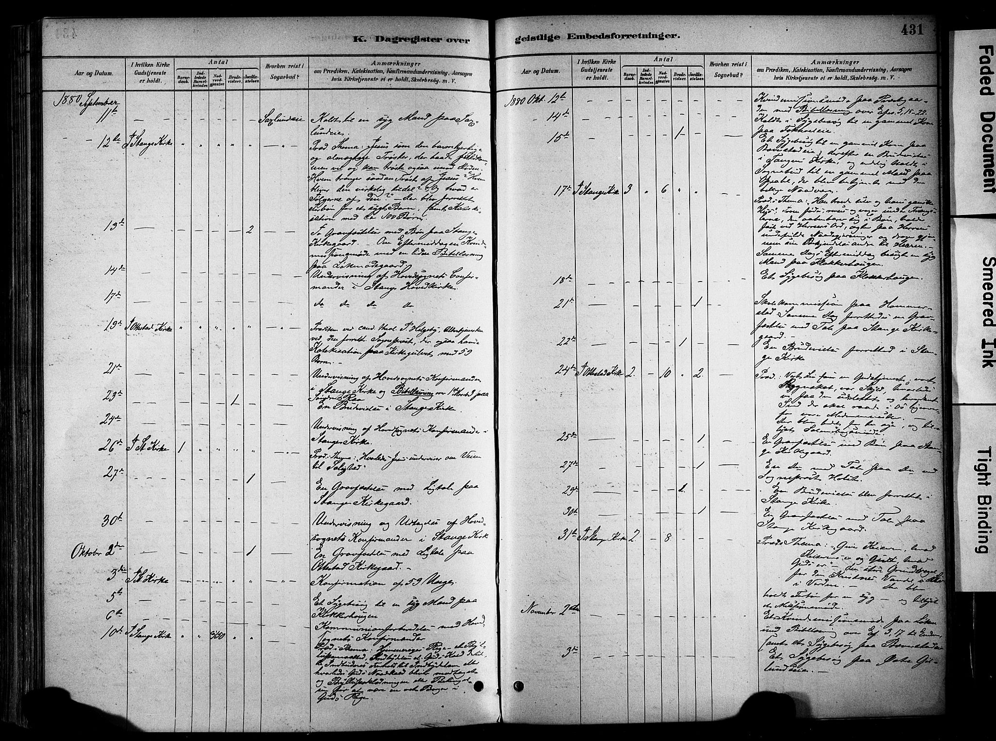 Stange prestekontor, AV/SAH-PREST-002/K/L0017: Parish register (official) no. 17, 1880-1893, p. 431