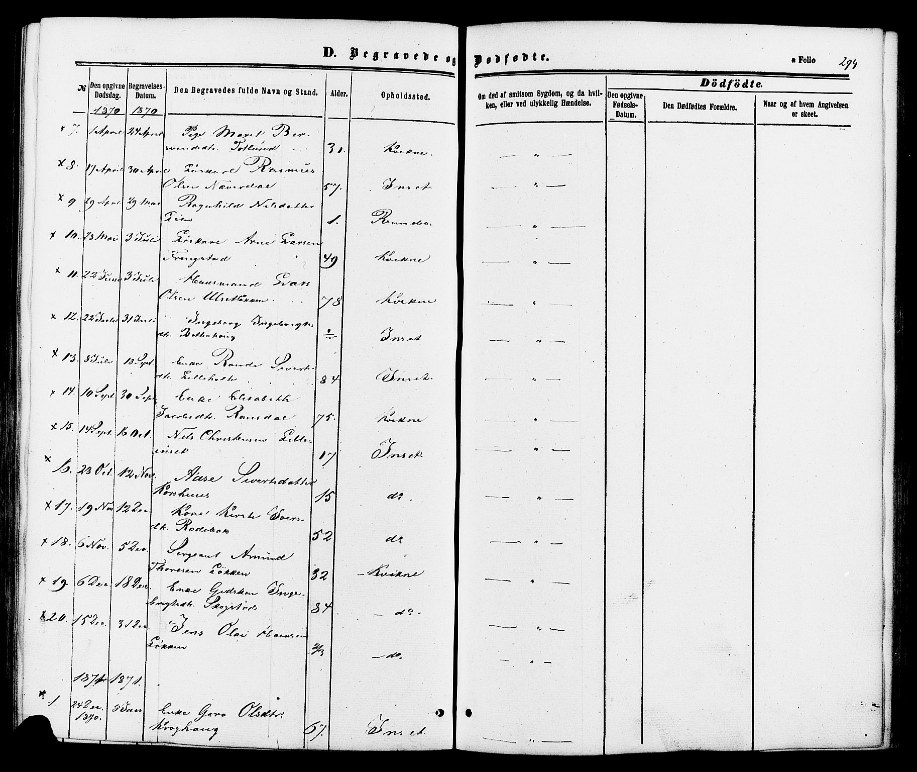 Kvikne prestekontor, SAH/PREST-064/H/Ha/Haa/L0006: Parish register (official) no. 6, 1863-1886, p. 294