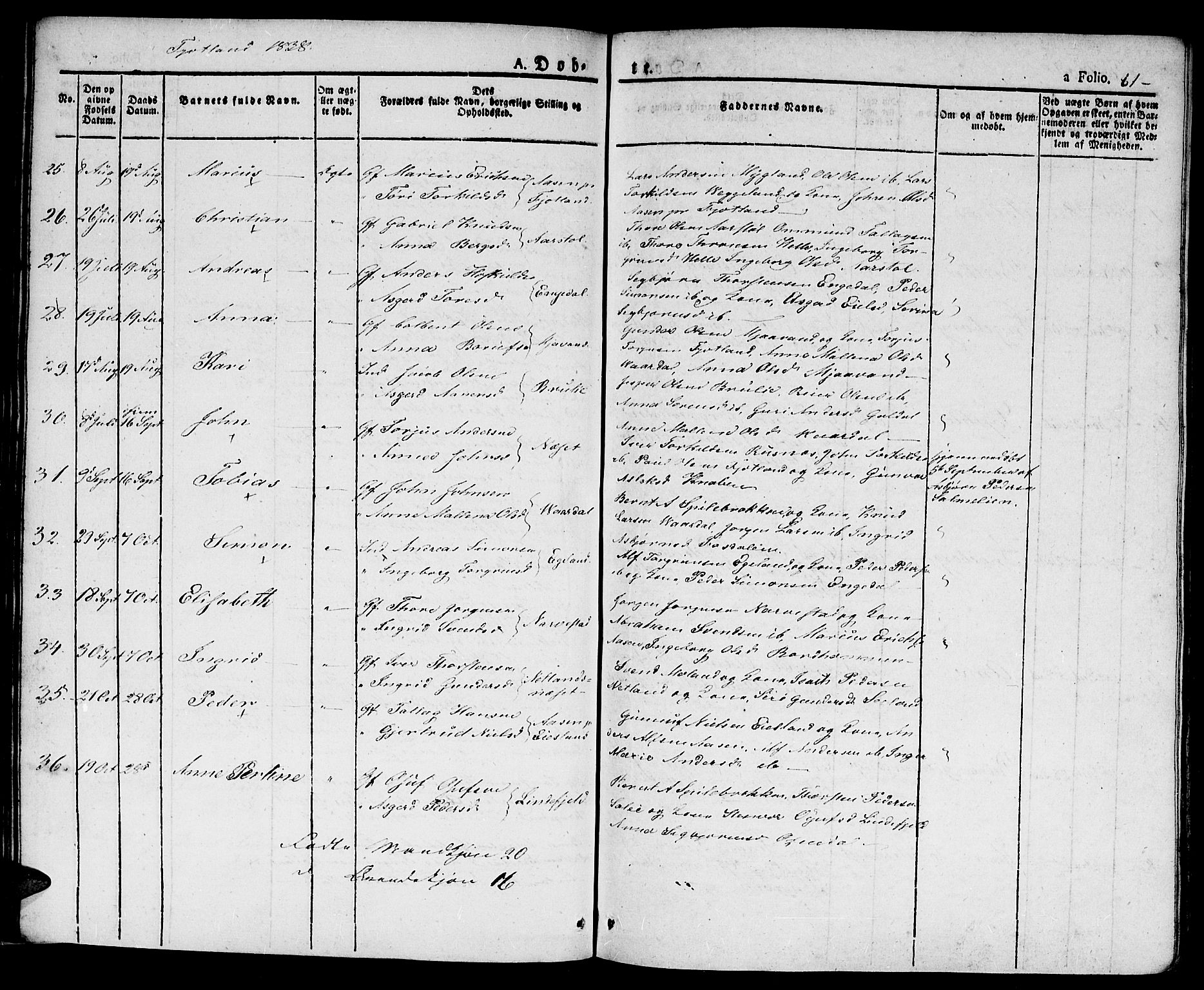 Hægebostad sokneprestkontor, AV/SAK-1111-0024/F/Fa/Faa/L0003: Parish register (official) no. A 3 /2, 1825-1840, p. 81