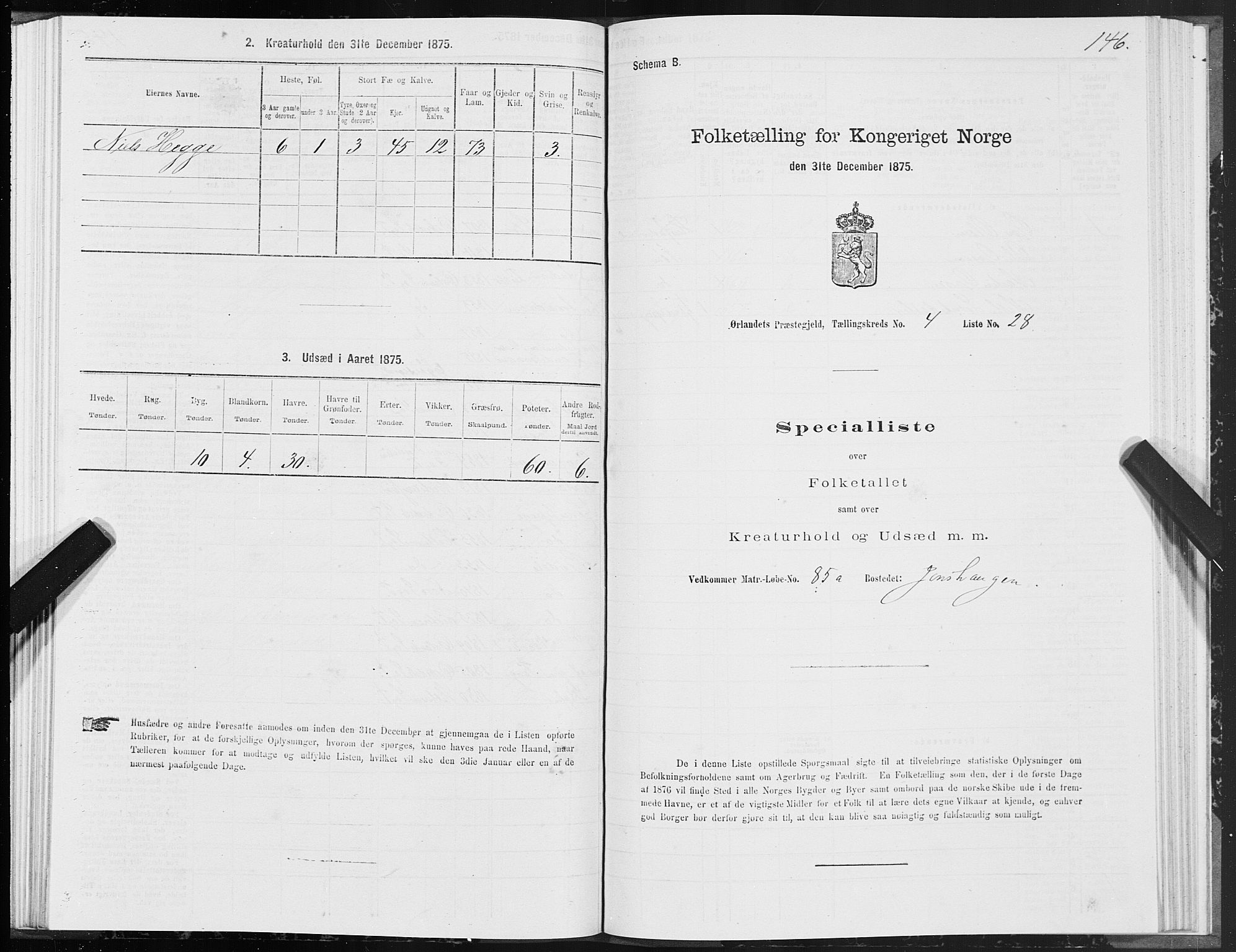 SAT, 1875 census for 1621P Ørland, 1875, p. 2146