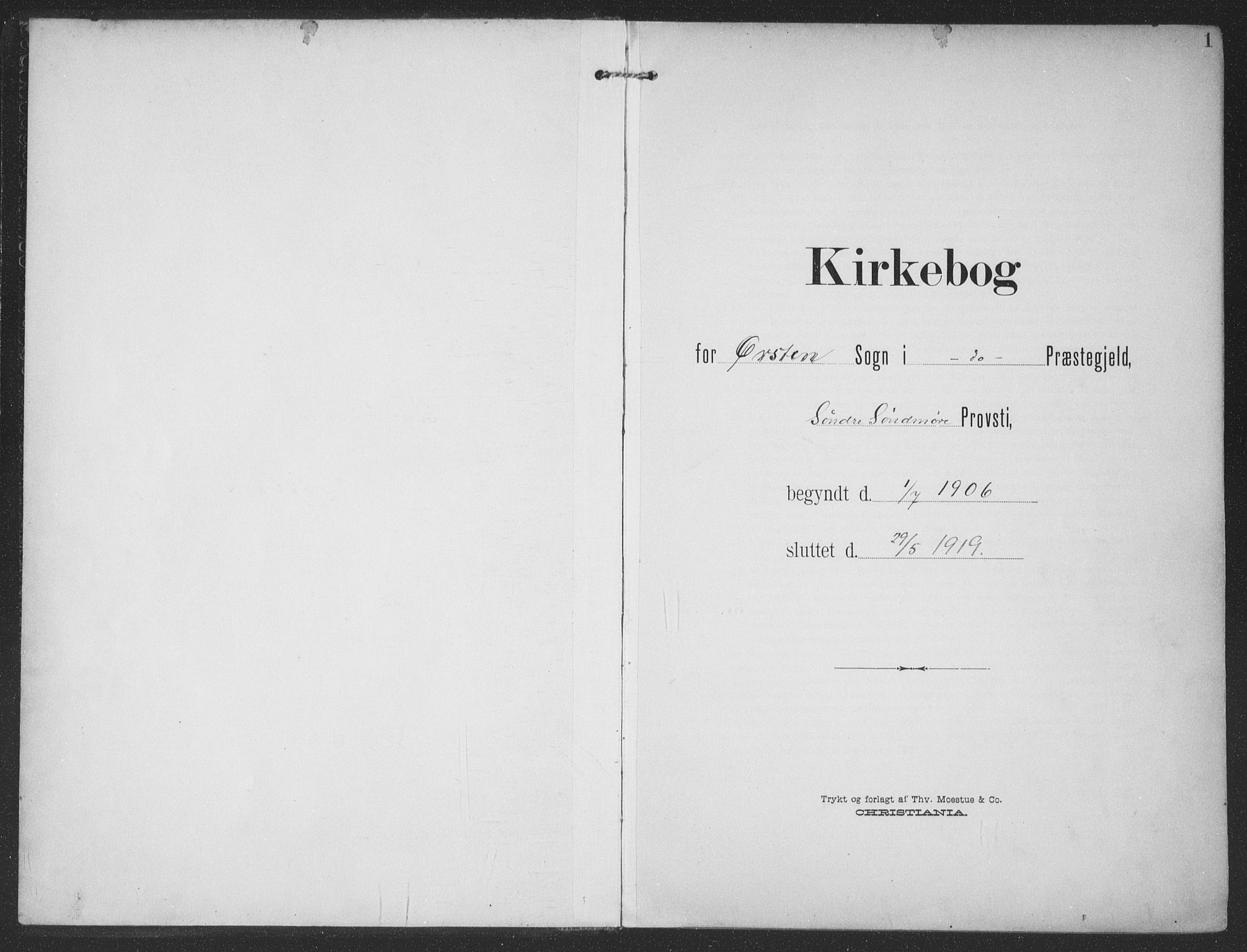 Ministerialprotokoller, klokkerbøker og fødselsregistre - Møre og Romsdal, AV/SAT-A-1454/513/L0178: Parish register (official) no. 513A05, 1906-1919, p. 1