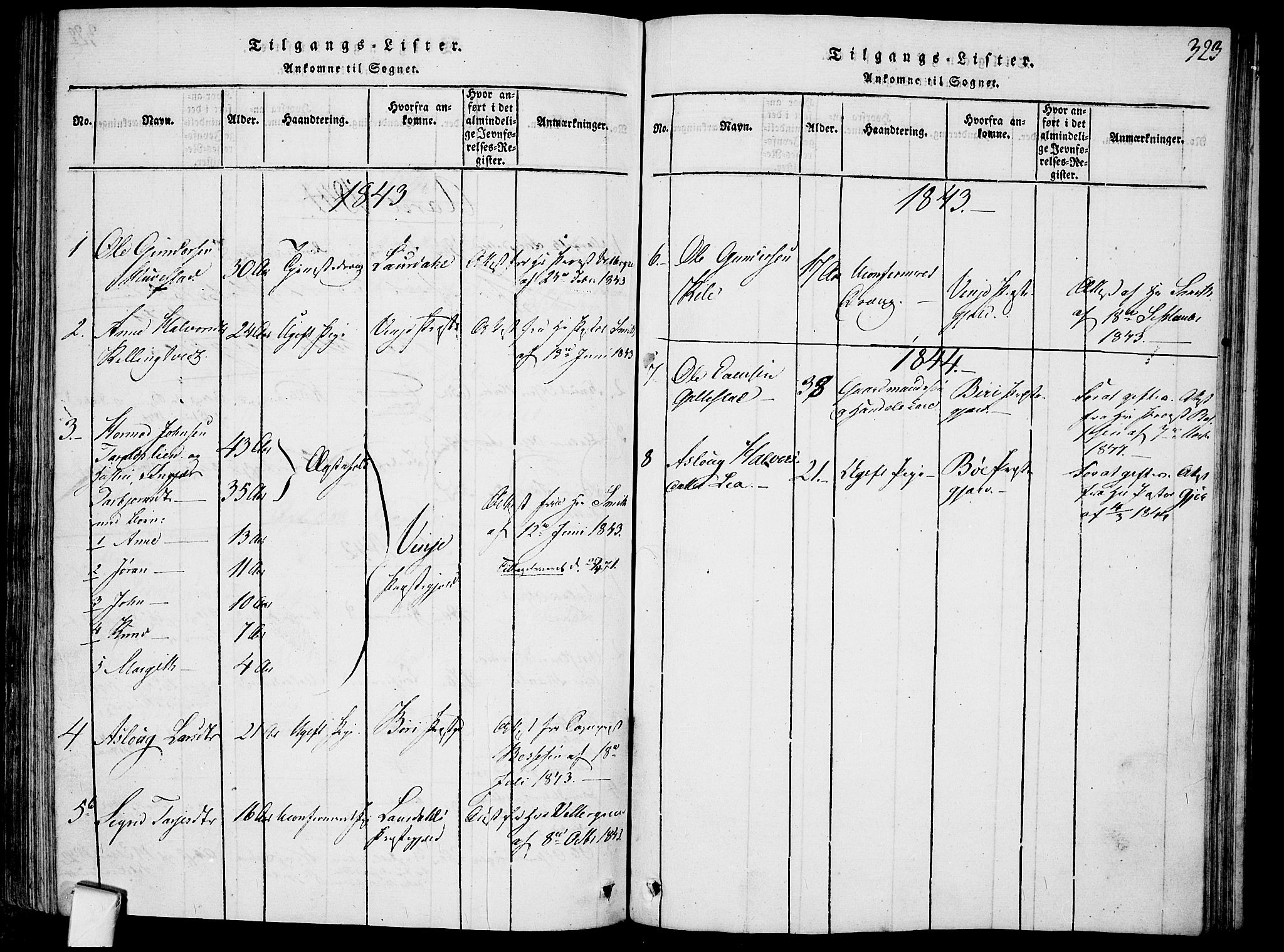 Mo kirkebøker, SAKO/A-286/F/Fa/L0004: Parish register (official) no. I 4, 1814-1844, p. 323
