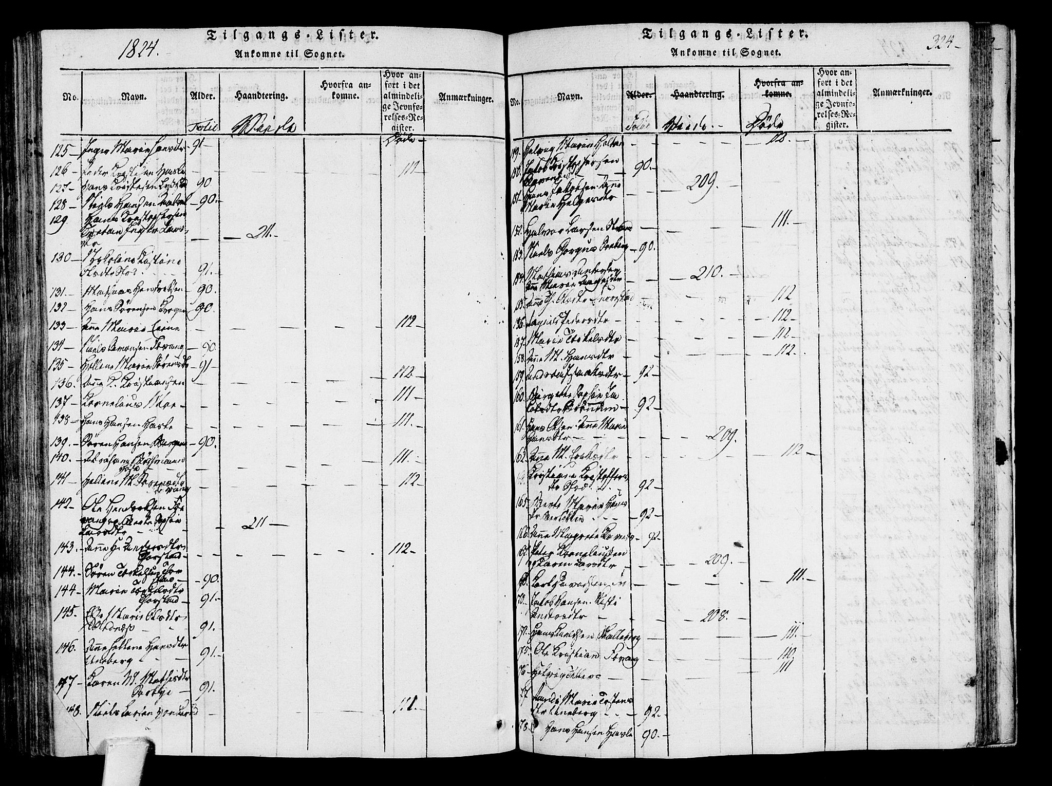 Sandar kirkebøker, SAKO/A-243/F/Fa/L0004: Parish register (official) no. 4, 1814-1832, p. 324