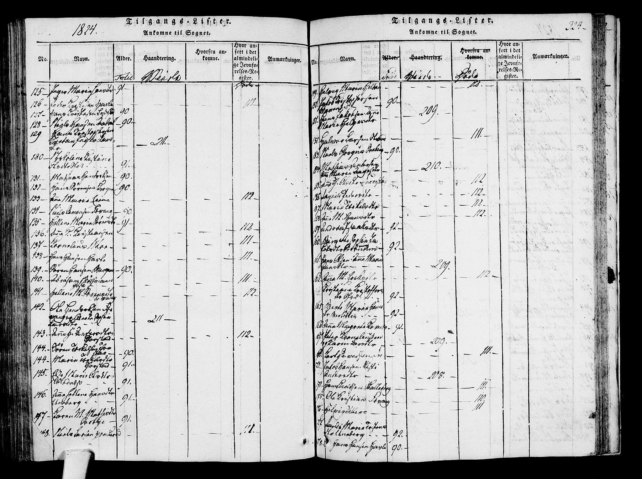 Sandar kirkebøker, AV/SAKO-A-243/F/Fa/L0004: Parish register (official) no. 4, 1814-1832, p. 324