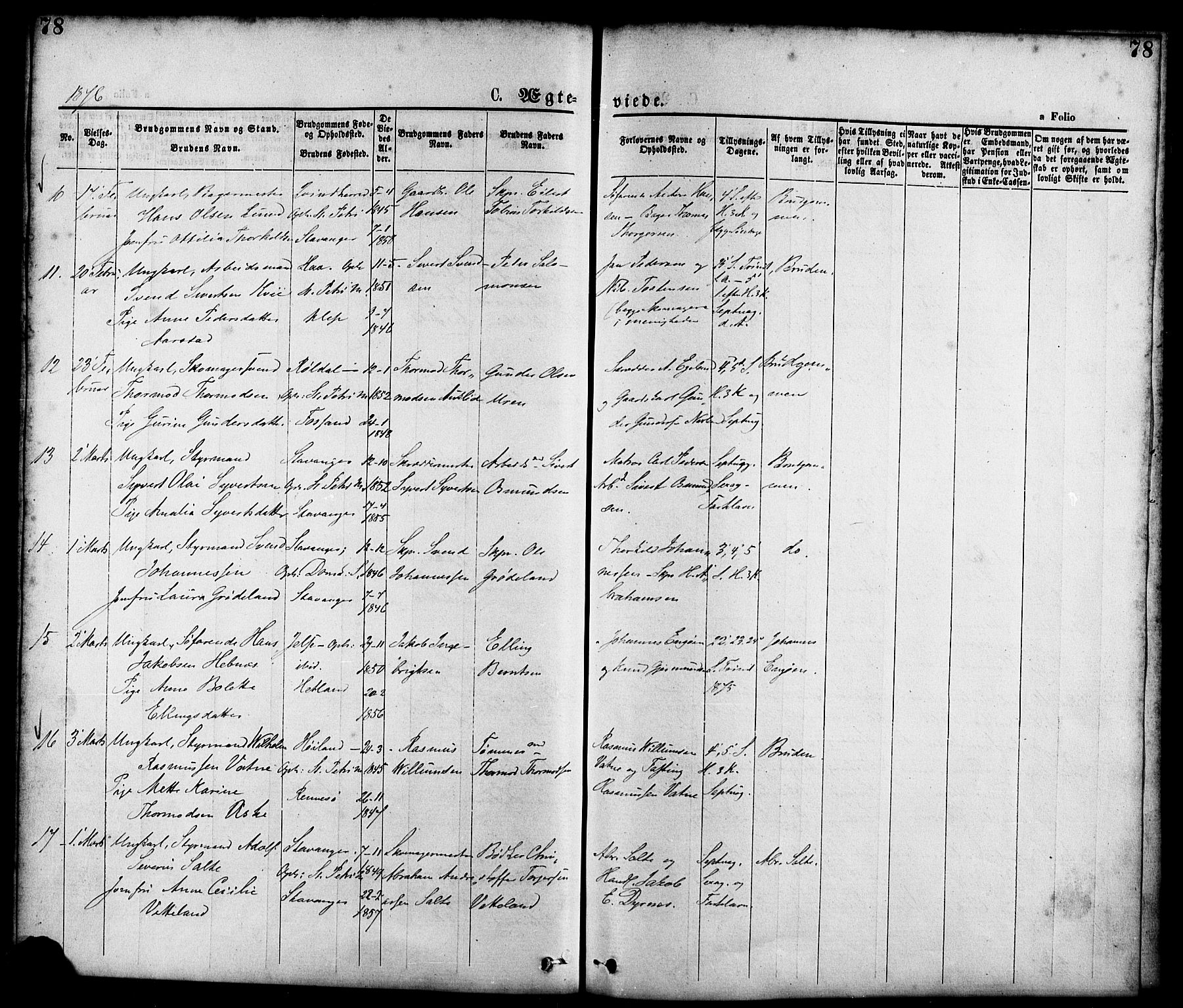 St. Petri sokneprestkontor, AV/SAST-A-101813/001/30/30BA/L0010: Parish register (official) no. A 10, 1869-1878, p. 78