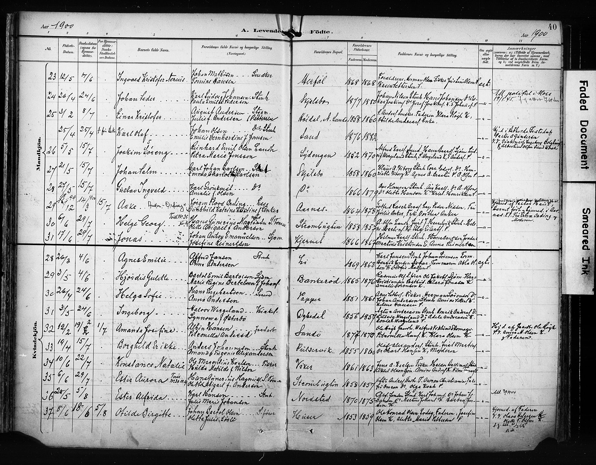 Hvaler prestekontor Kirkebøker, AV/SAO-A-2001/F/Fa/L0009: Parish register (official) no. I 9, 1895-1906, p. 40