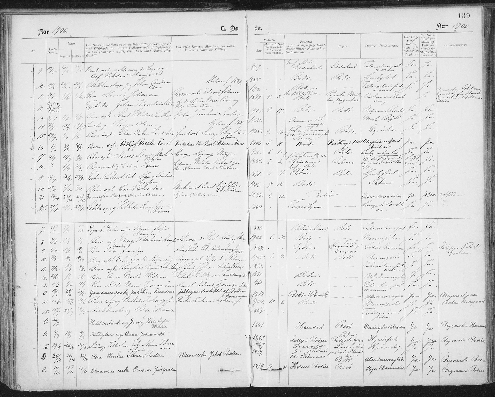 Ministerialprotokoller, klokkerbøker og fødselsregistre - Nordland, SAT/A-1459/801/L0012: Parish register (official) no. 801A12, 1900-1916, p. 139