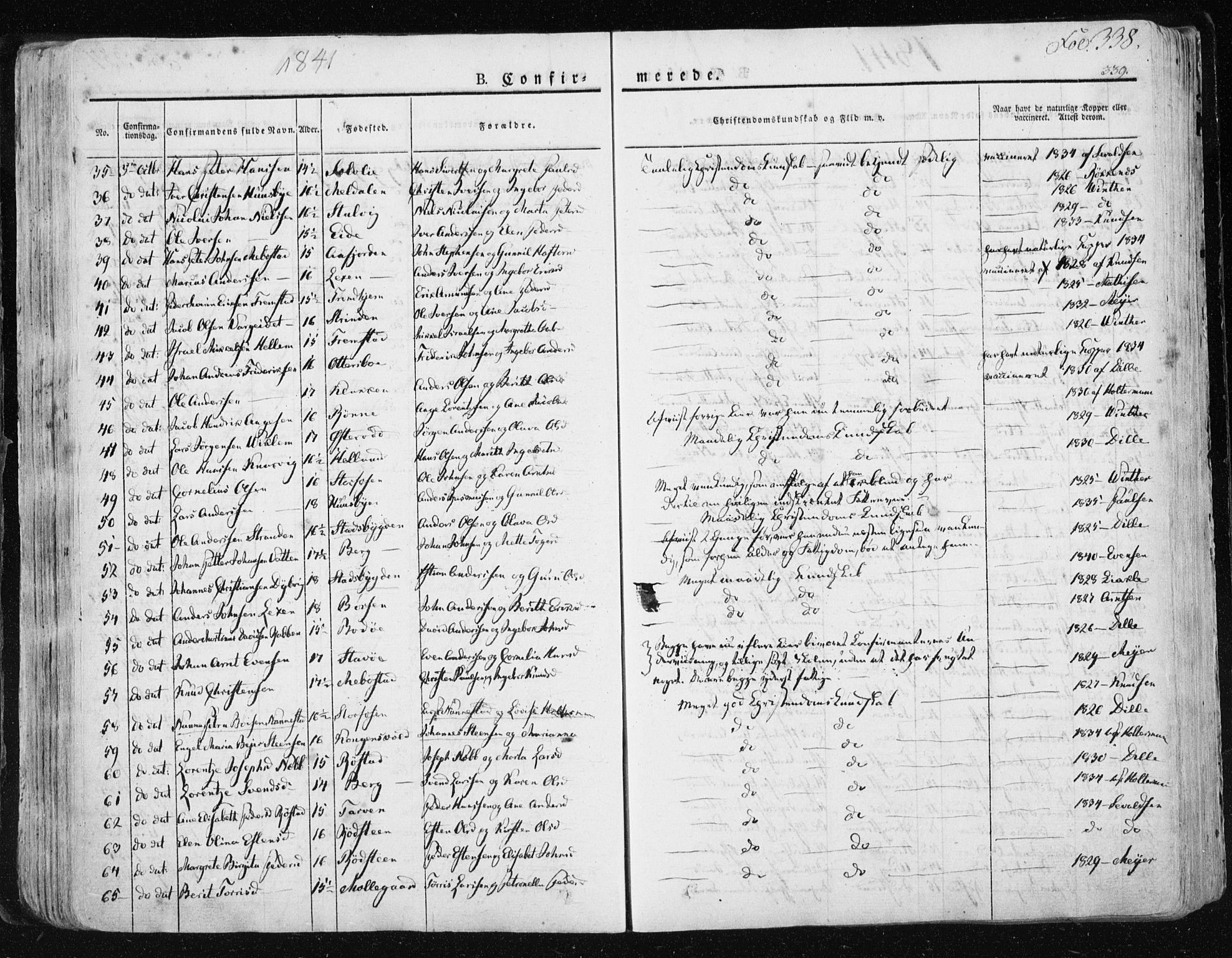 Ministerialprotokoller, klokkerbøker og fødselsregistre - Sør-Trøndelag, SAT/A-1456/659/L0735: Parish register (official) no. 659A05, 1826-1841, p. 338