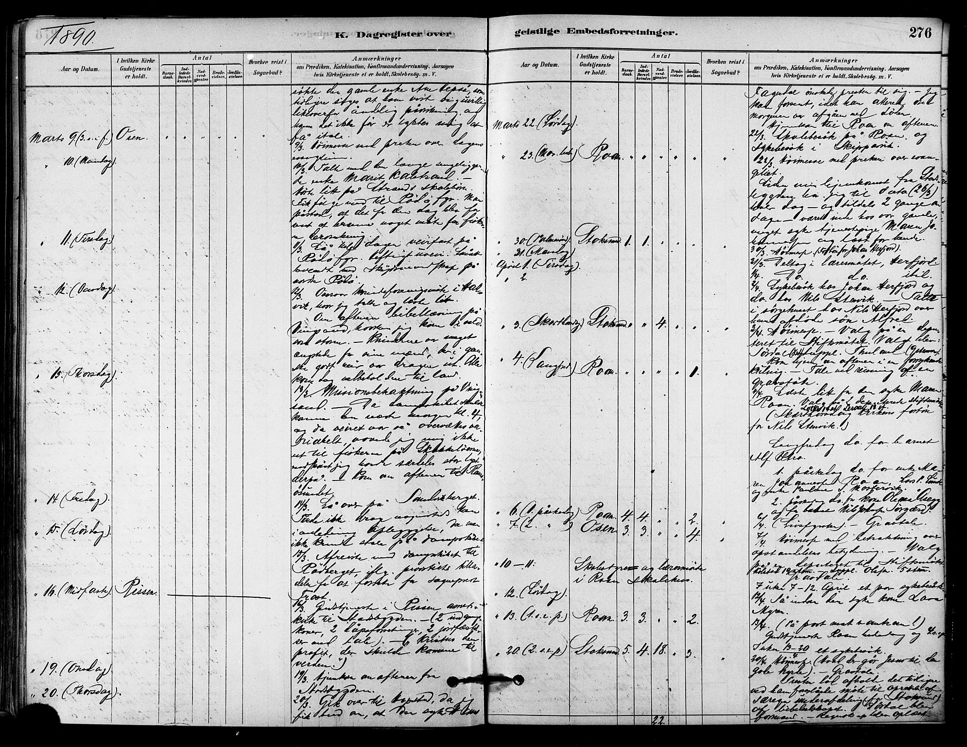 Ministerialprotokoller, klokkerbøker og fødselsregistre - Sør-Trøndelag, AV/SAT-A-1456/657/L0707: Parish register (official) no. 657A08, 1879-1893, p. 276