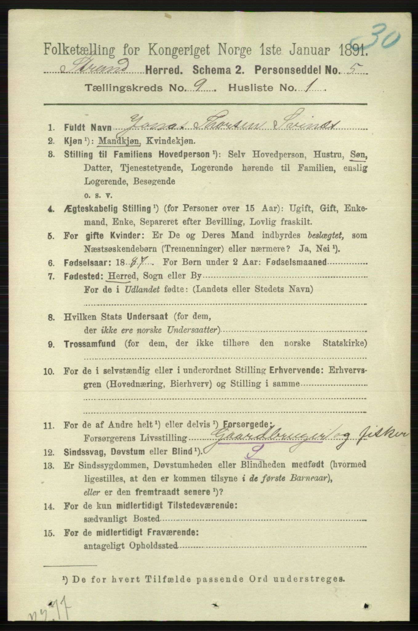 RA, 1891 census for 1130 Strand, 1891, p. 2629