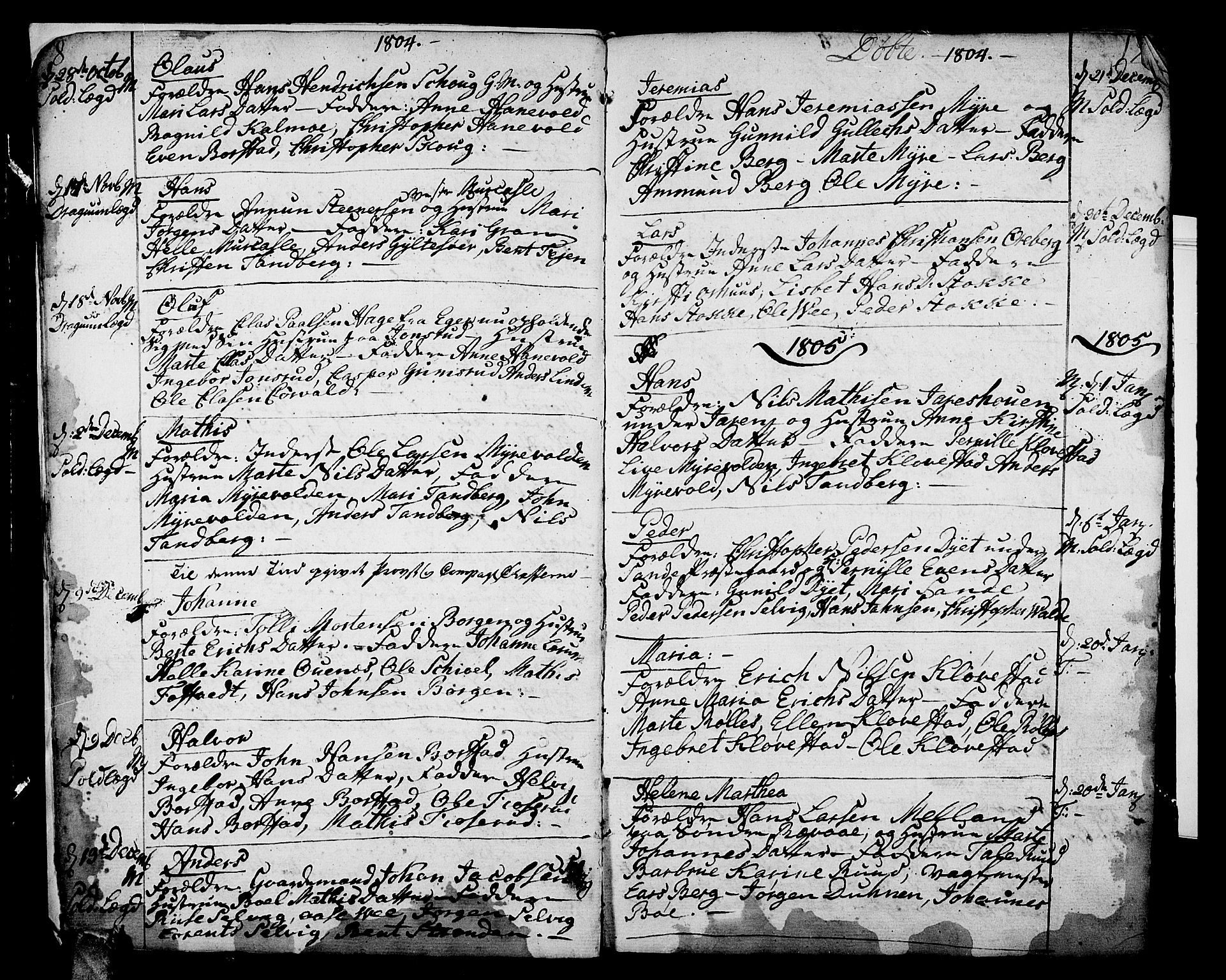 Sande Kirkebøker, SAKO/A-53/F/Fa/L0002: Parish register (official) no. 2, 1804-1814, p. 8-9