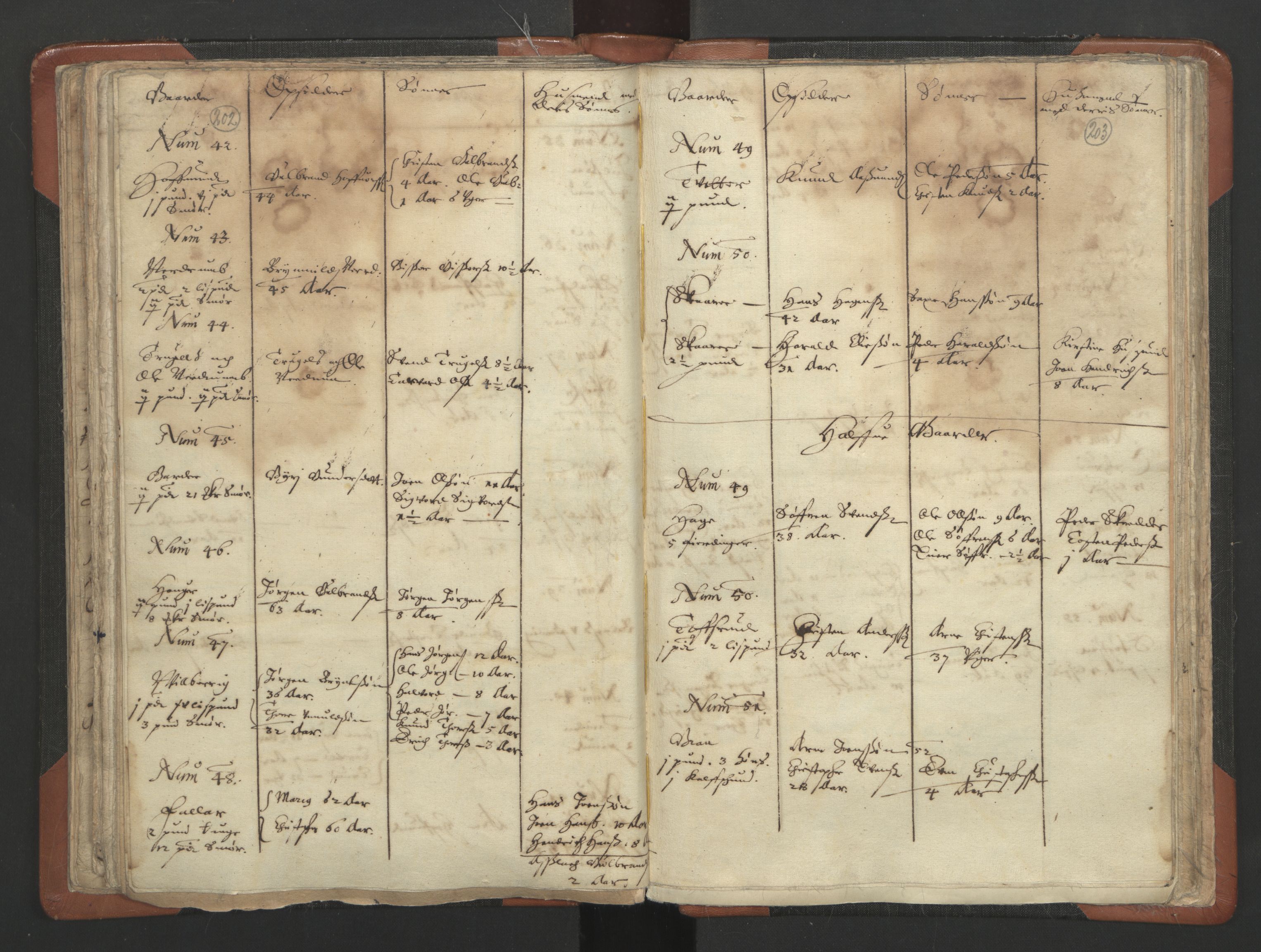 RA, Vicar's Census 1664-1666, no. 3: Nedre Romerike deanery, 1664-1666, p. 202-203