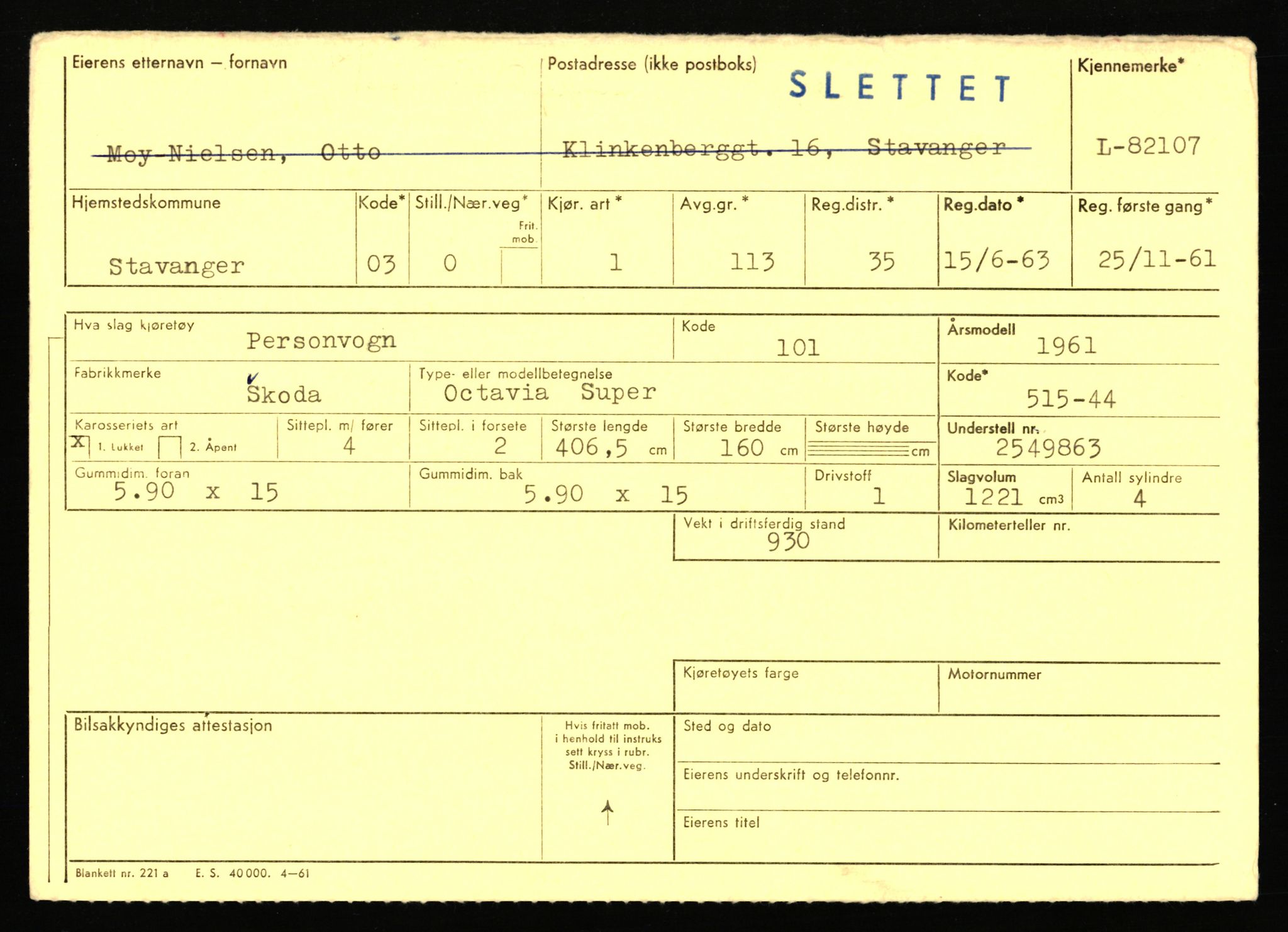 Stavanger trafikkstasjon, AV/SAST-A-101942/0/F/L0071: L-80500 - L-82199, 1930-1971, p. 2609