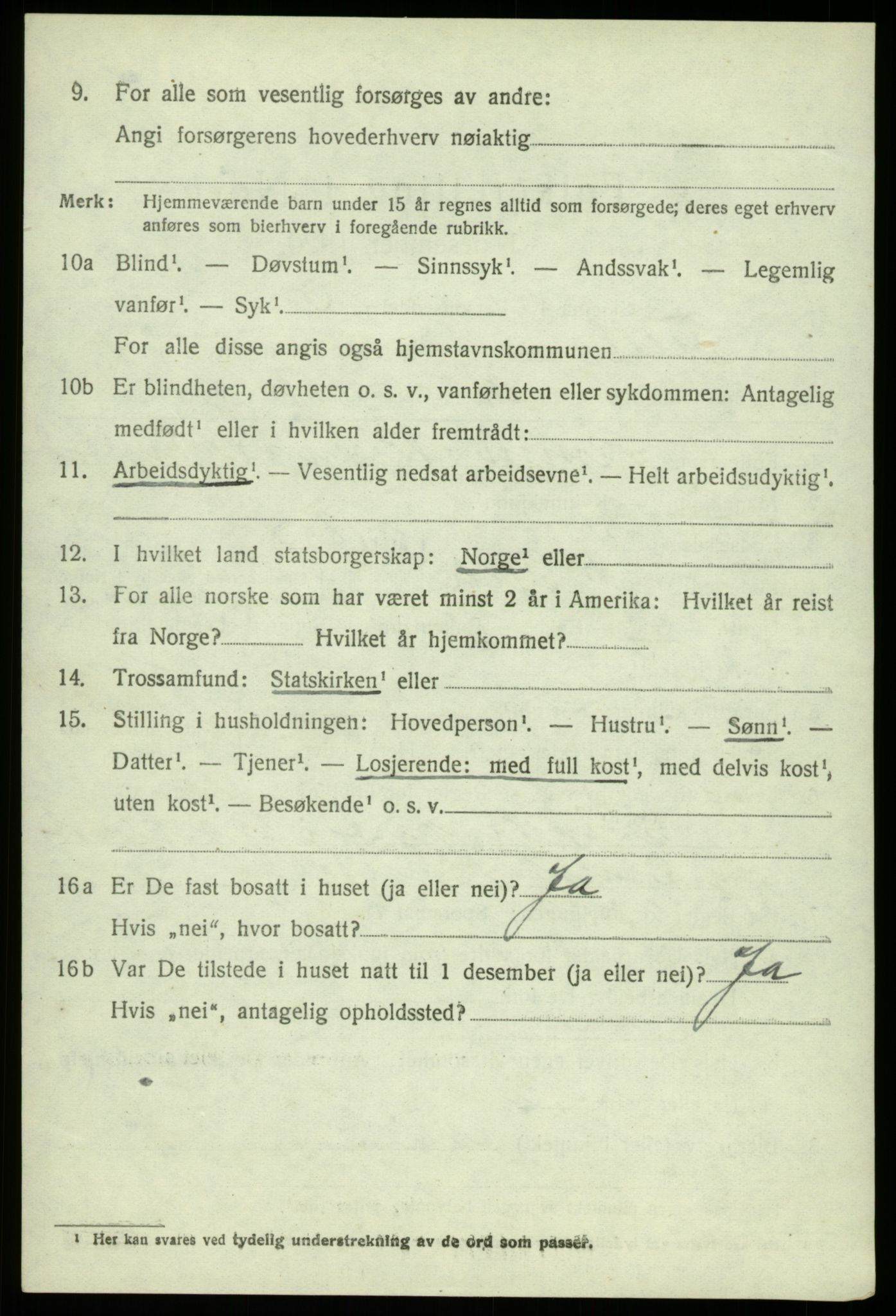 SAB, 1920 census for Fjell, 1920, p. 4099