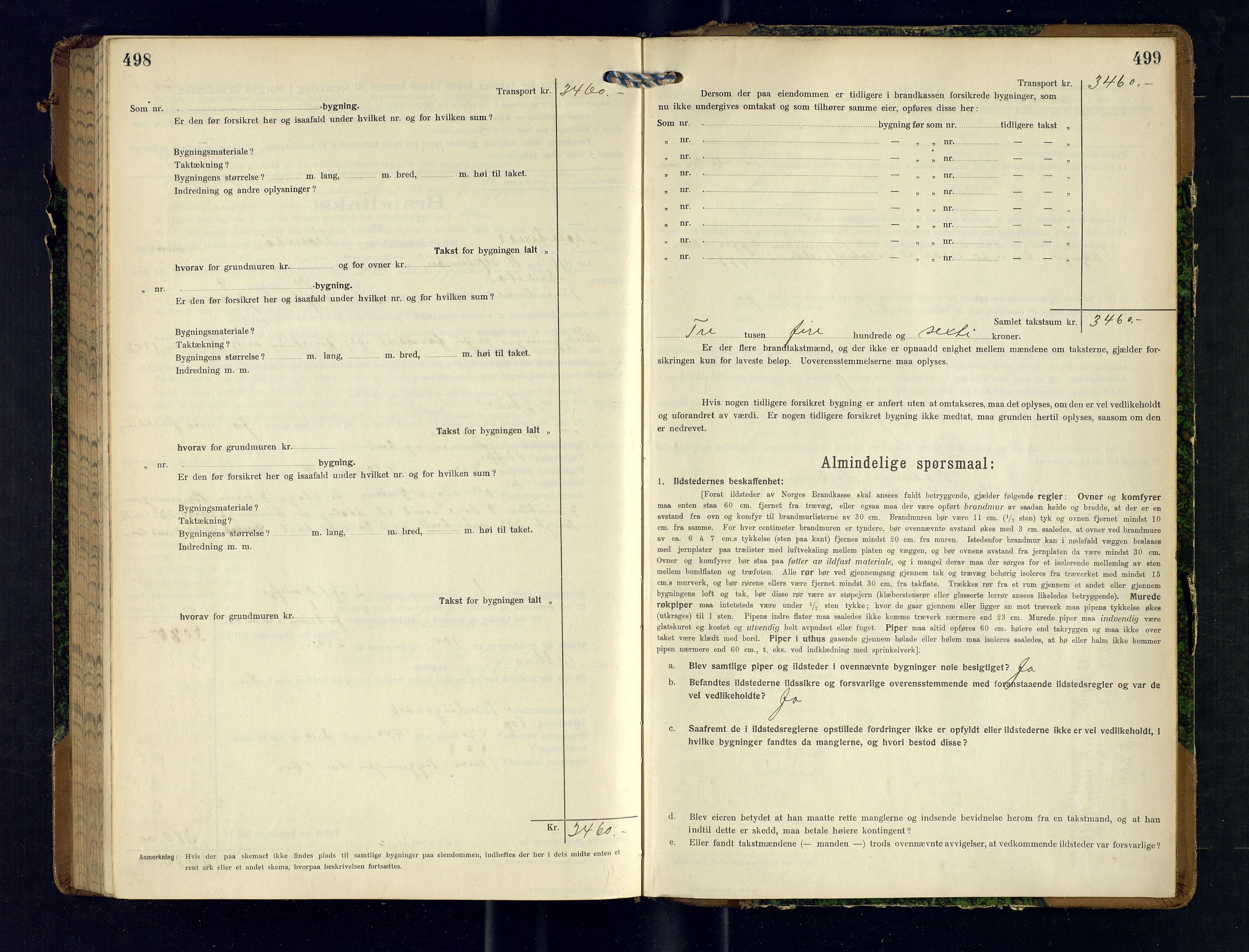 Harstad lensmannskontor, SATØ/SATØ-10/F/Fr/Fra/L0606: Branntakstprotokoll (S). Merket U. Med register, 1914-1916, p. 498-499