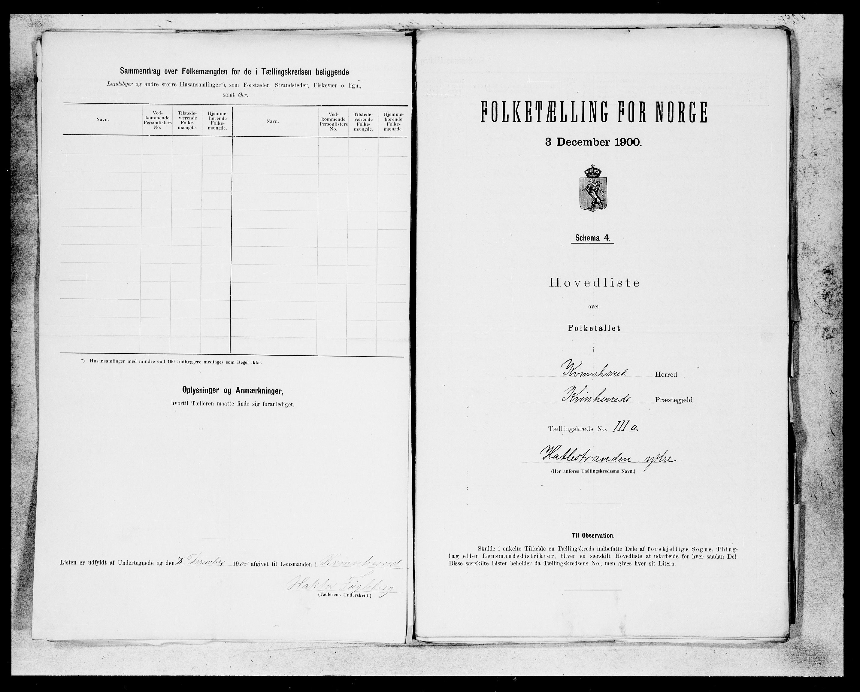 SAB, 1900 census for Kvinnherad, 1900, p. 7