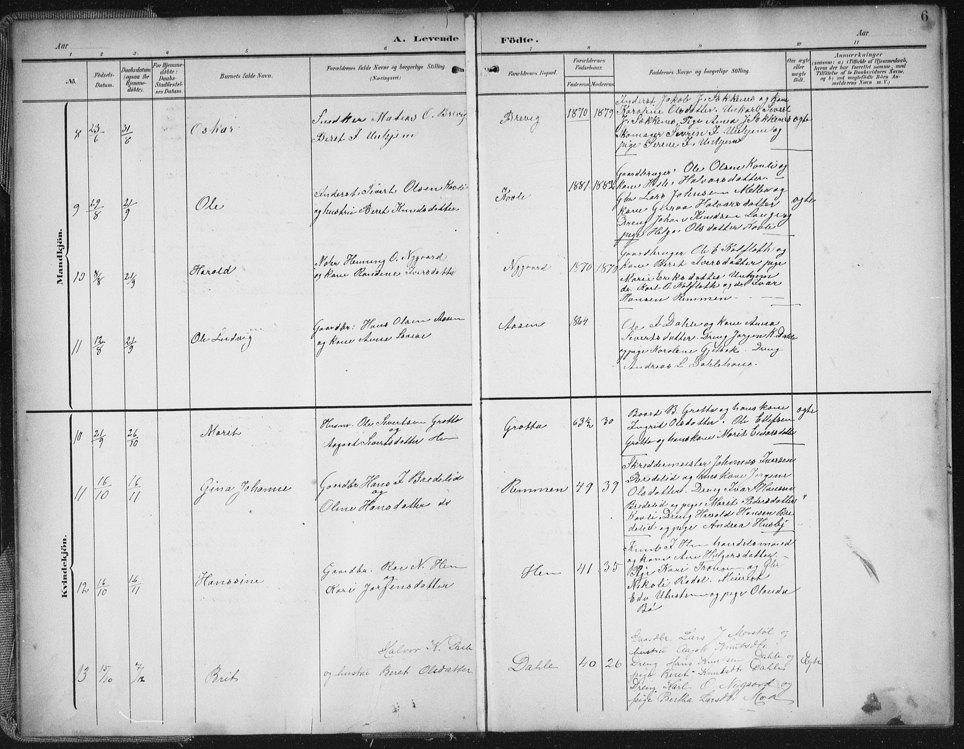 Ministerialprotokoller, klokkerbøker og fødselsregistre - Møre og Romsdal, SAT/A-1454/545/L0589: Parish register (copy) no. 545C03, 1902-1937, p. 6