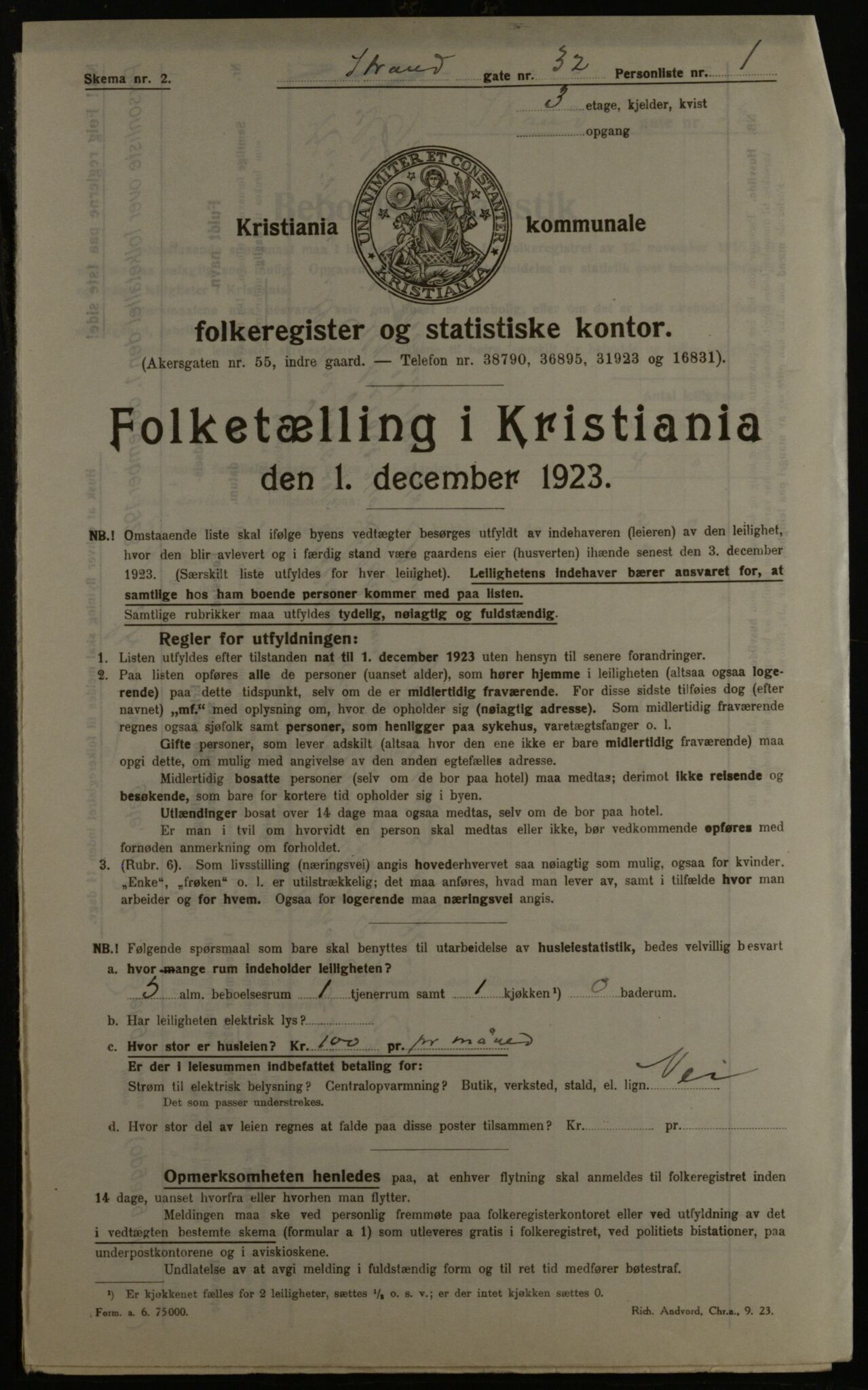 OBA, Municipal Census 1923 for Kristiania, 1923, p. 115102