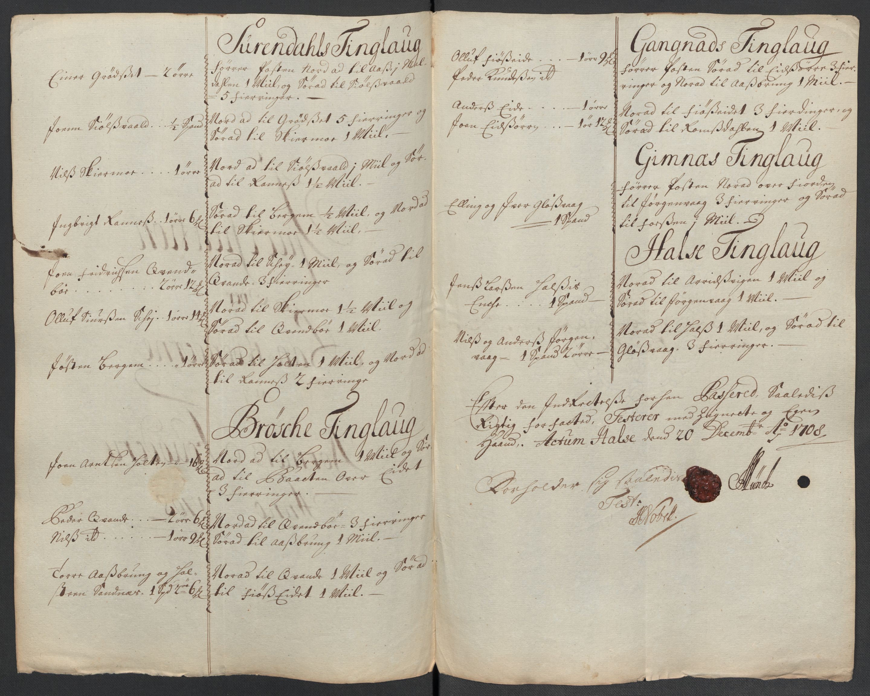 Rentekammeret inntil 1814, Reviderte regnskaper, Fogderegnskap, AV/RA-EA-4092/R56/L3743: Fogderegnskap Nordmøre, 1708, p. 119