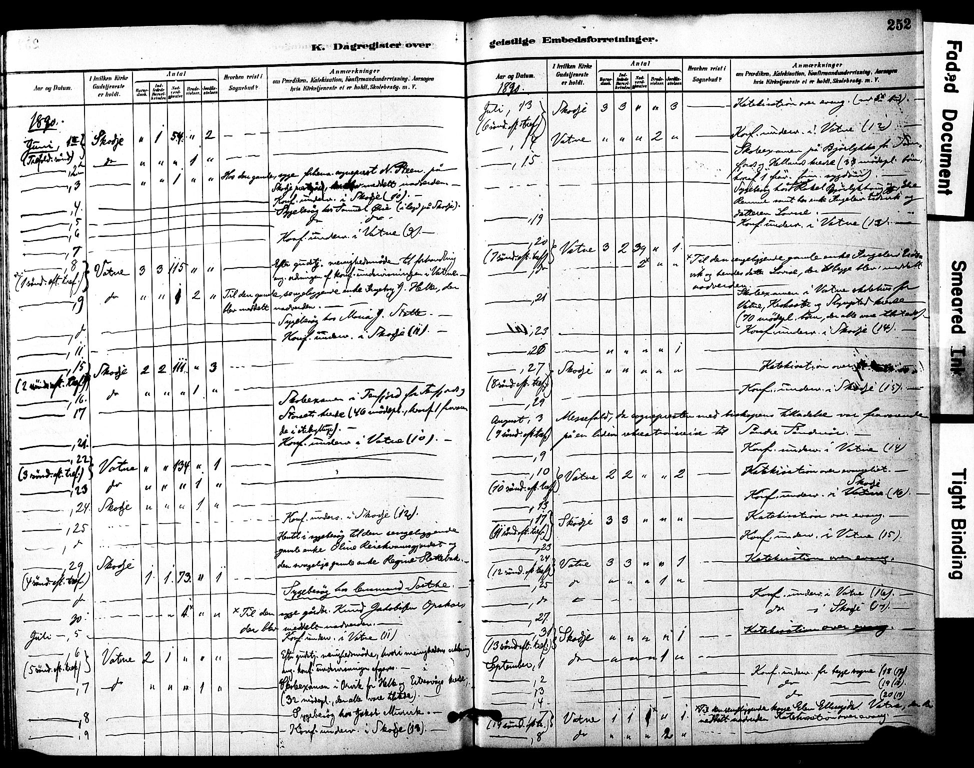 Ministerialprotokoller, klokkerbøker og fødselsregistre - Møre og Romsdal, AV/SAT-A-1454/525/L0374: Parish register (official) no. 525A04, 1880-1899, p. 252