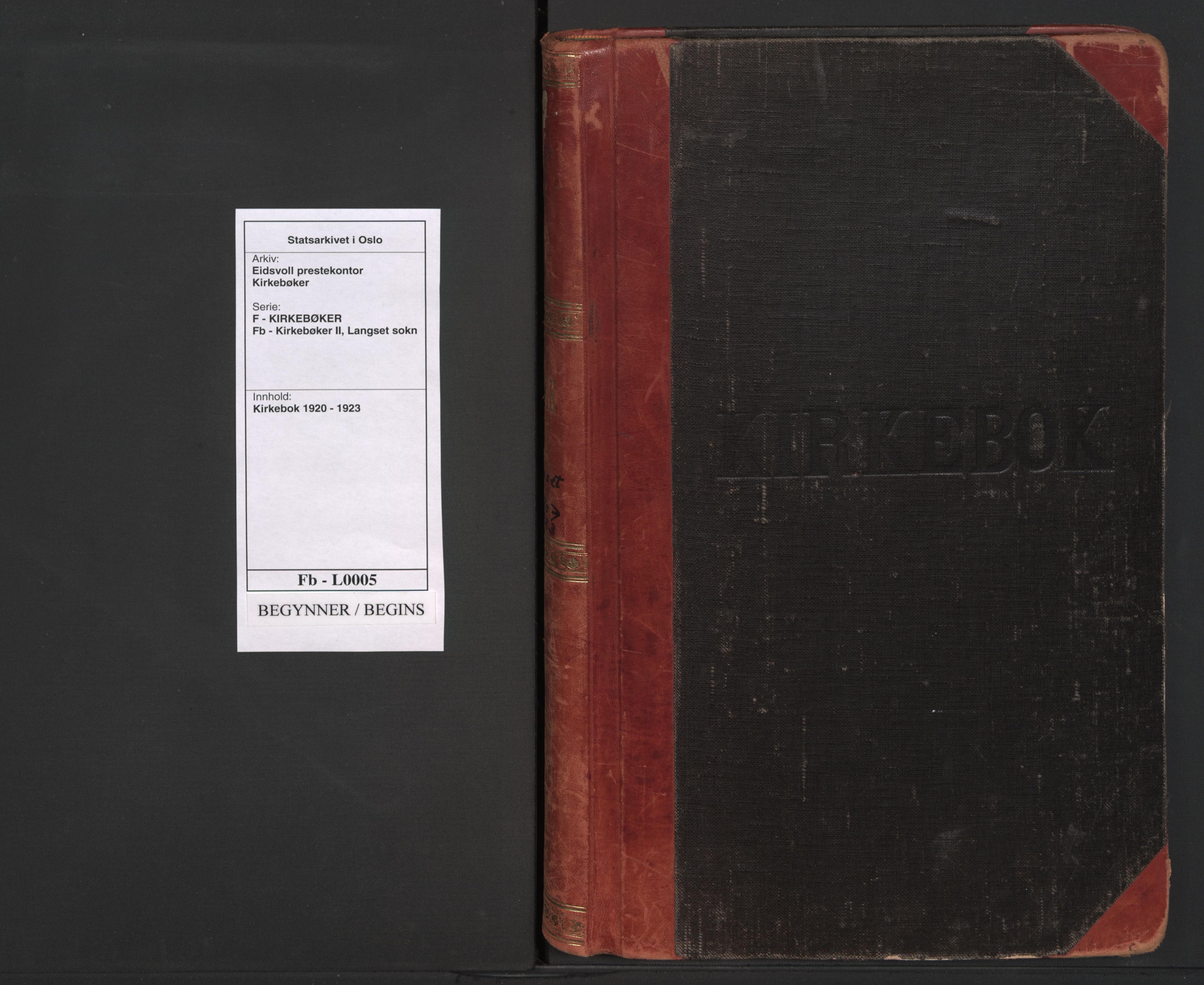Eidsvoll prestekontor Kirkebøker, SAO/A-10888/F/Fb: Parish register (official) no. II 5, 1920-1923