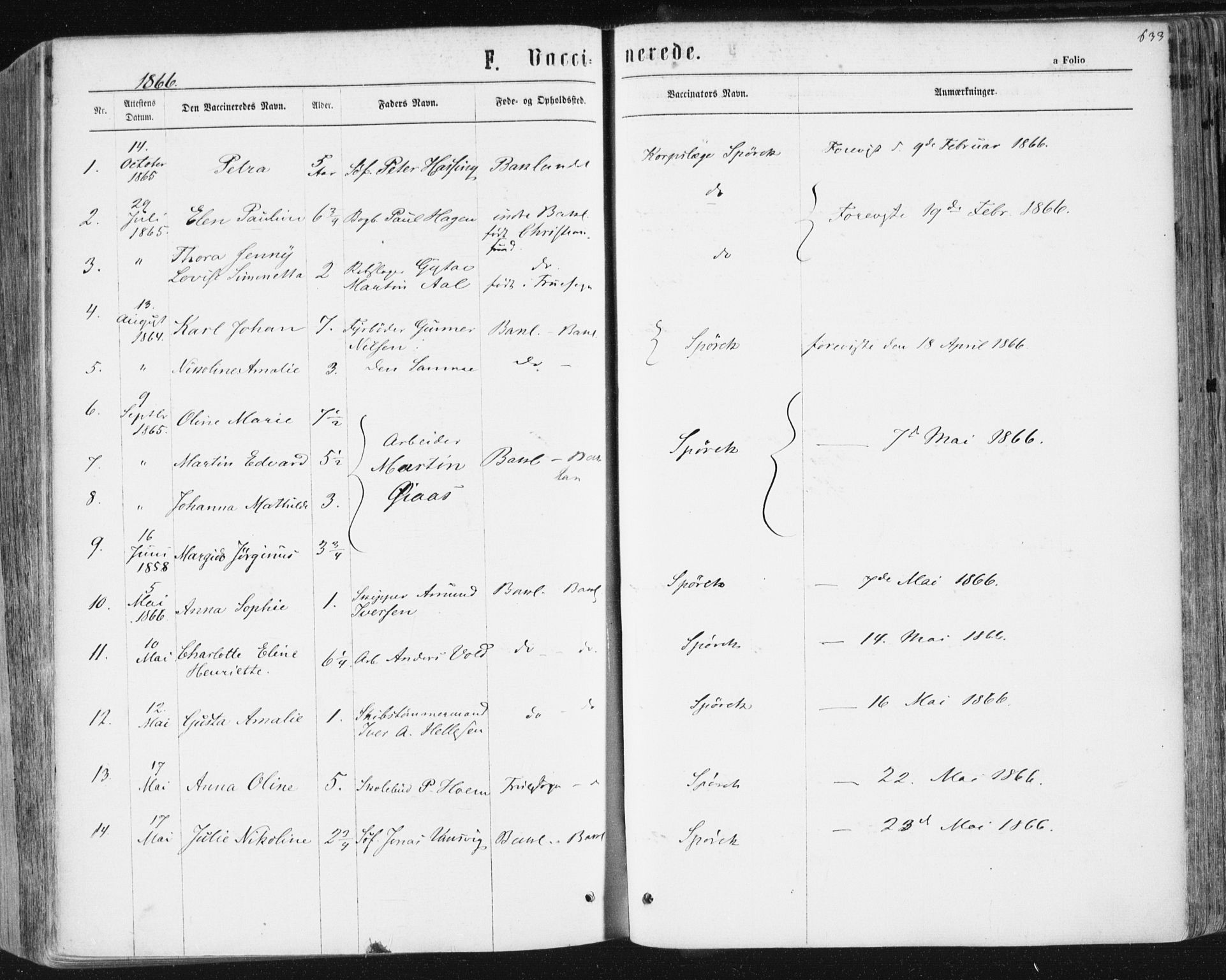 Ministerialprotokoller, klokkerbøker og fødselsregistre - Sør-Trøndelag, SAT/A-1456/604/L0186: Parish register (official) no. 604A07, 1866-1877, p. 633