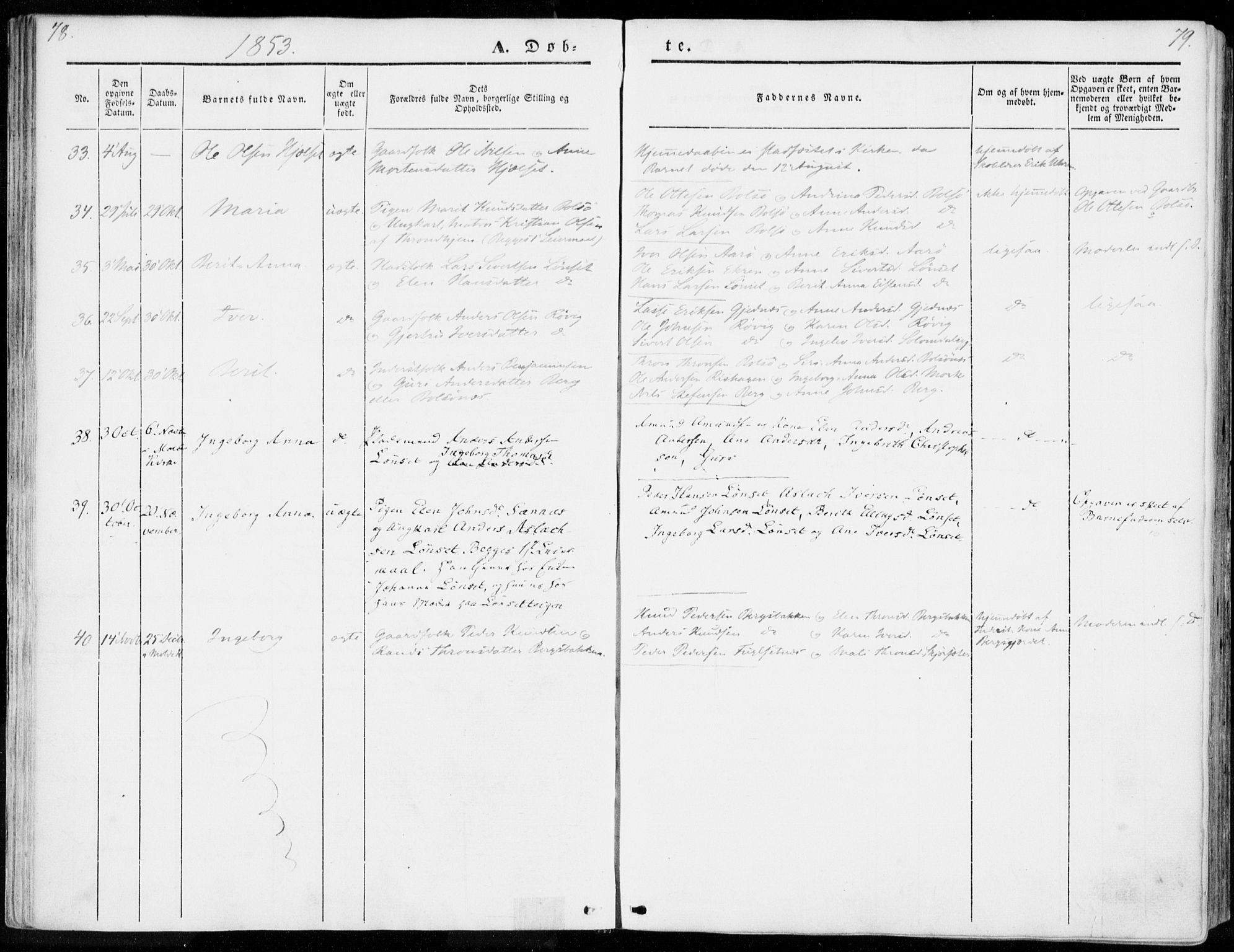 Ministerialprotokoller, klokkerbøker og fødselsregistre - Møre og Romsdal, AV/SAT-A-1454/555/L0653: Parish register (official) no. 555A04, 1843-1869, p. 78-79