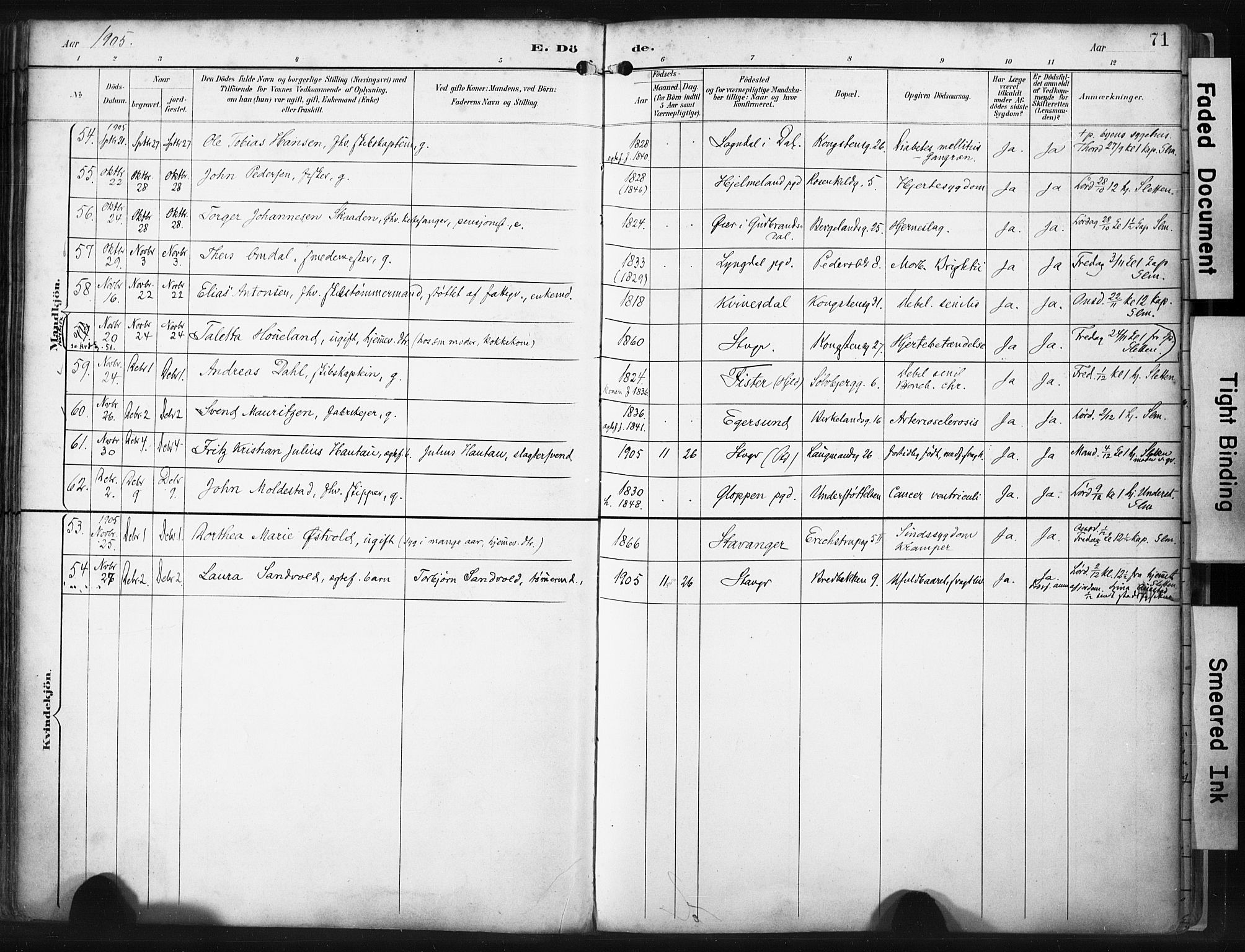 St. Petri sokneprestkontor, SAST/A-101813/001/30/30BA/L0022: Parish register (official) no. A 22, 1895-1919, p. 71