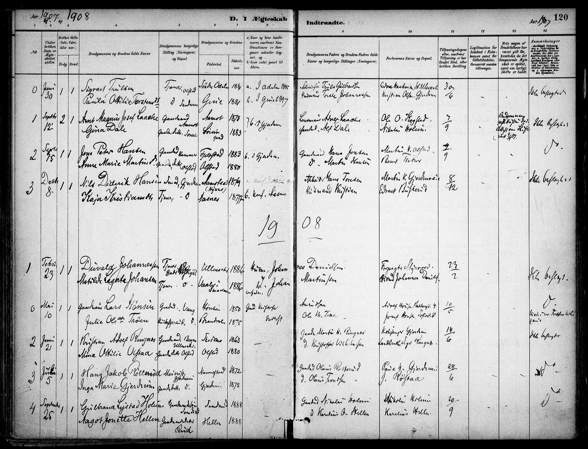 Gjerdrum prestekontor Kirkebøker, SAO/A-10412b/F/Fa/L0009: Parish register (official) no. I 9, 1881-1916, p. 120
