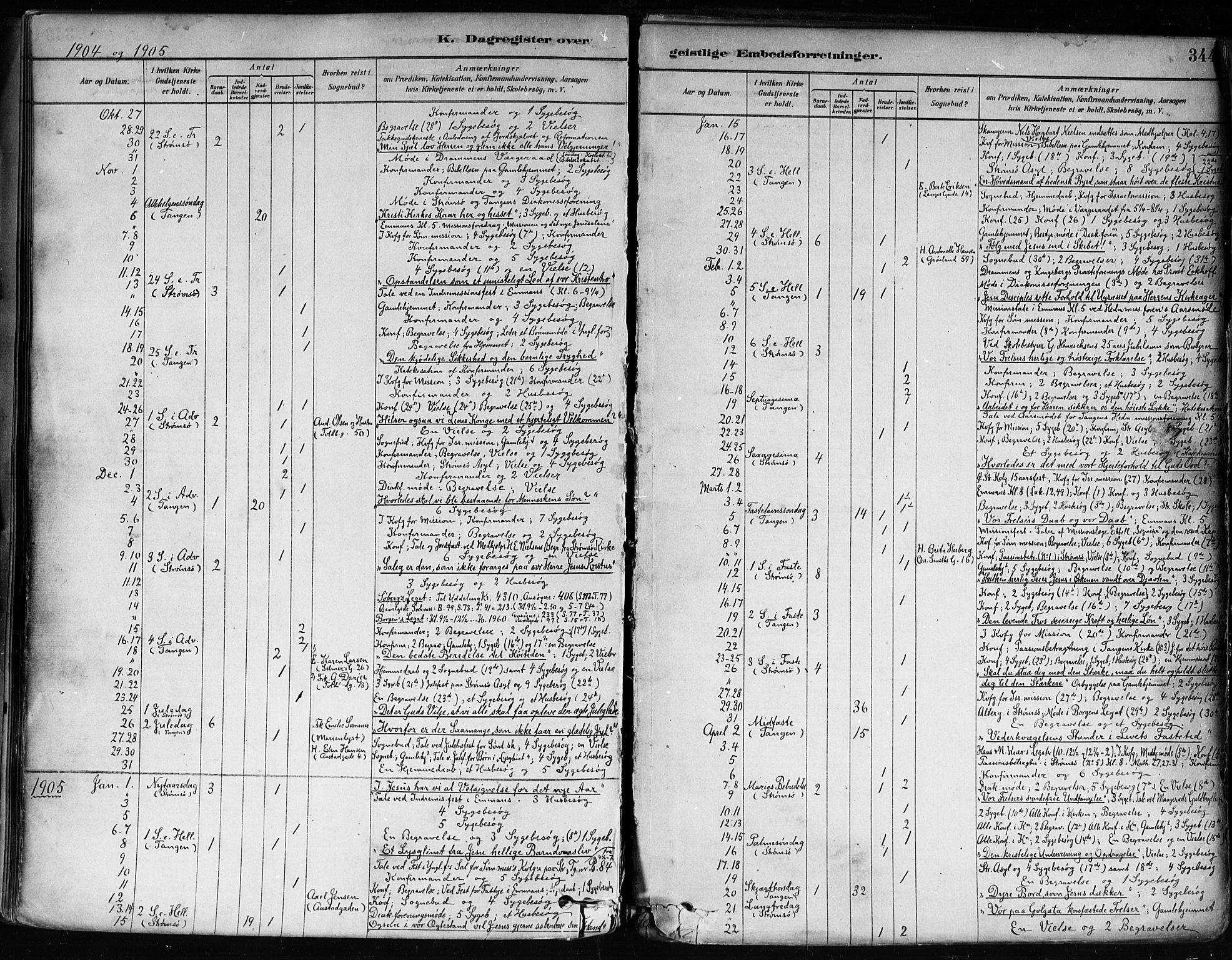 Strømsø kirkebøker, AV/SAKO-A-246/F/Fa/L0022: Parish register (official) no. I 22, 1879-1899, p. 344