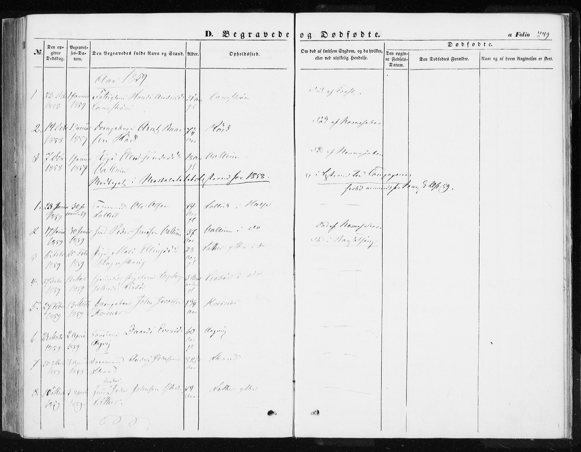 Ministerialprotokoller, klokkerbøker og fødselsregistre - Møre og Romsdal, SAT/A-1454/576/L0883: Parish register (official) no. 576A01, 1849-1865, p. 449