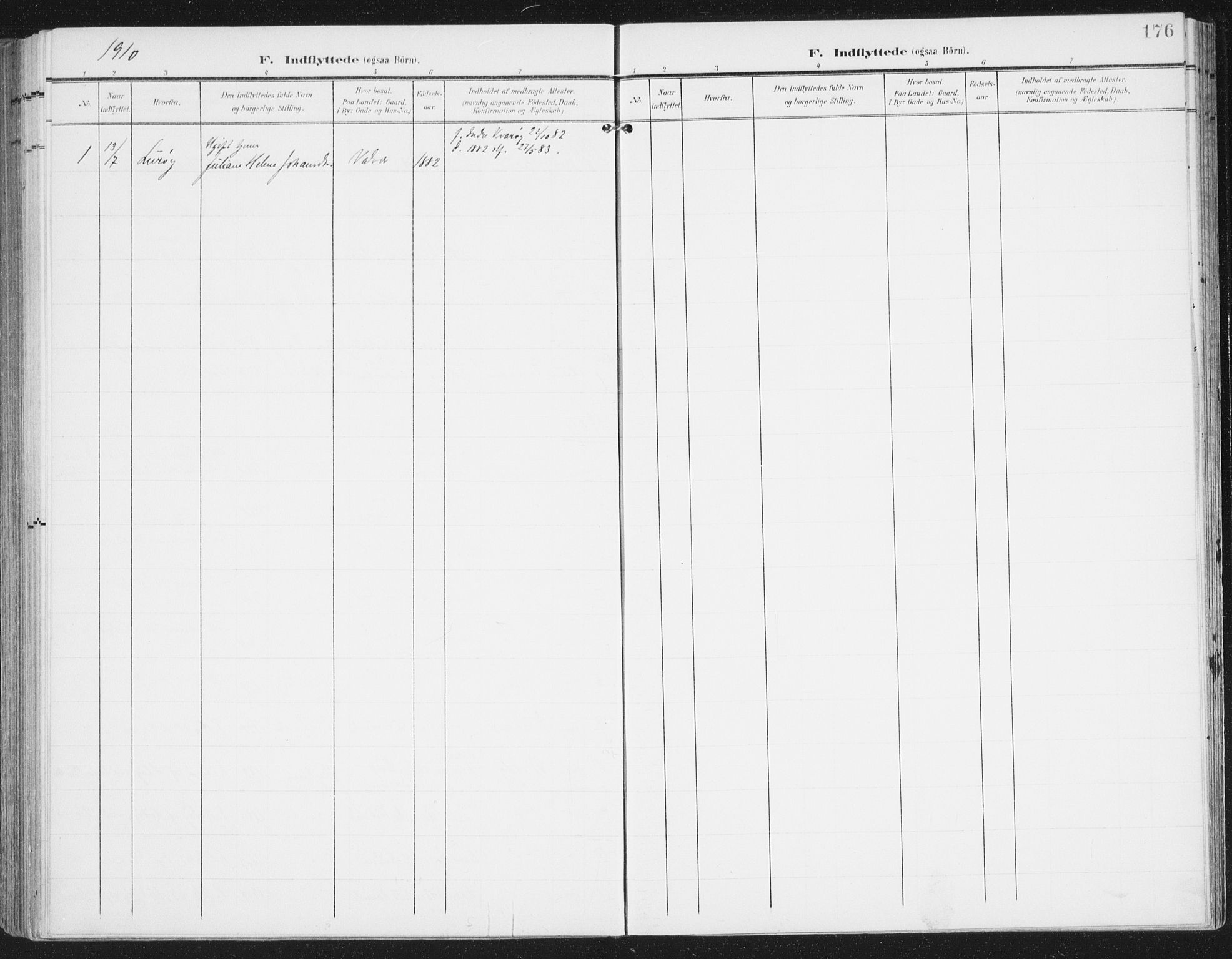 Ministerialprotokoller, klokkerbøker og fødselsregistre - Nordland, AV/SAT-A-1459/841/L0612: Parish register (official) no. 841A15, 1902-1910, p. 176