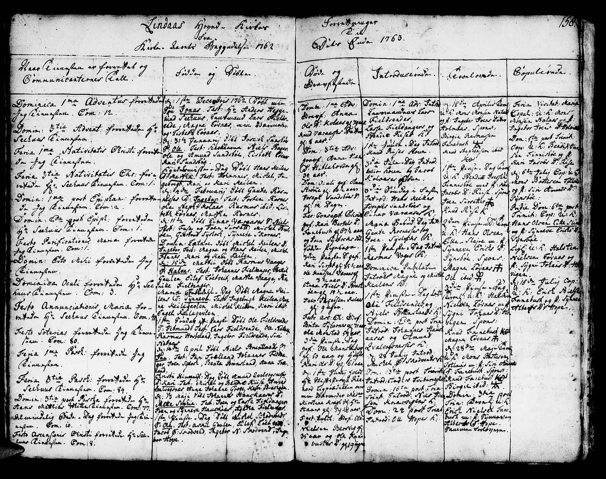 Lindås Sokneprestembete, SAB/A-76701/H/Haa: Parish register (official) no. A 3, 1748-1764, p. 158