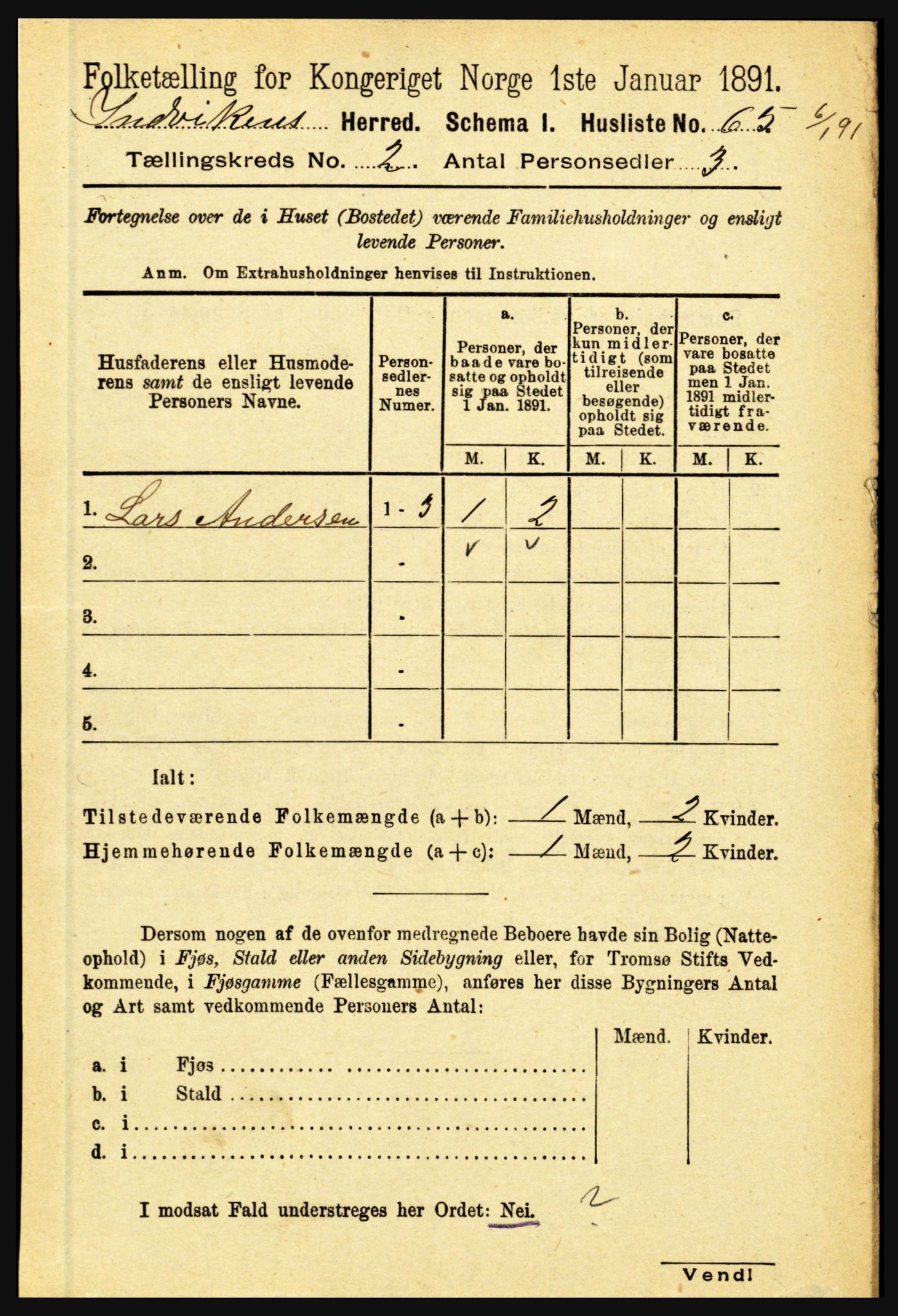 RA, 1891 census for 1447 Innvik, 1891, p. 608