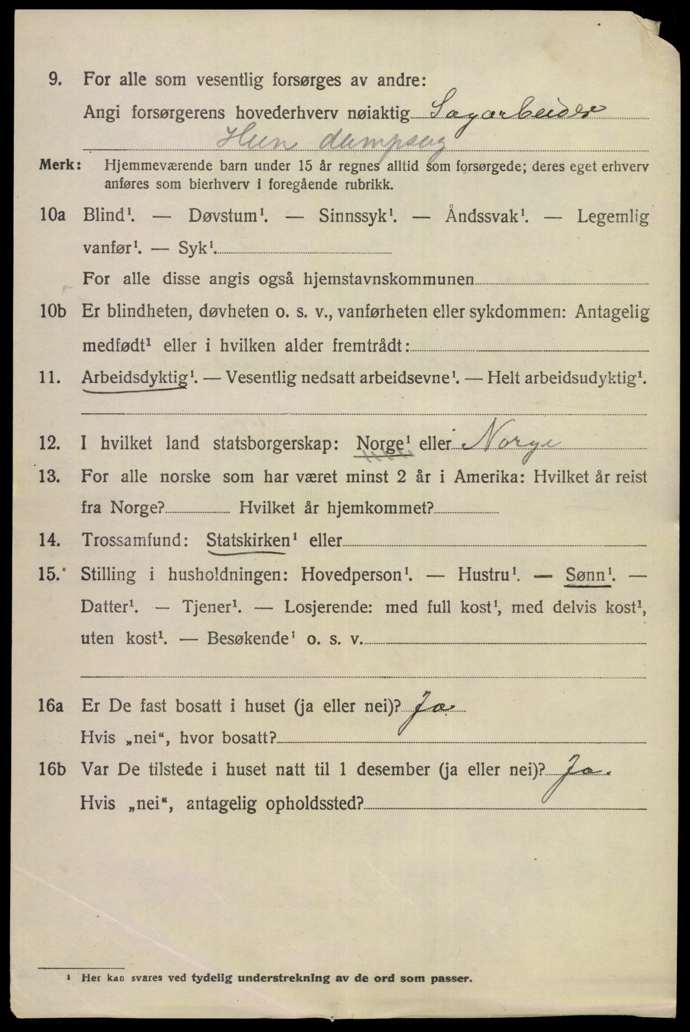 SAKO, 1920 census for Ådal, 1920, p. 2179