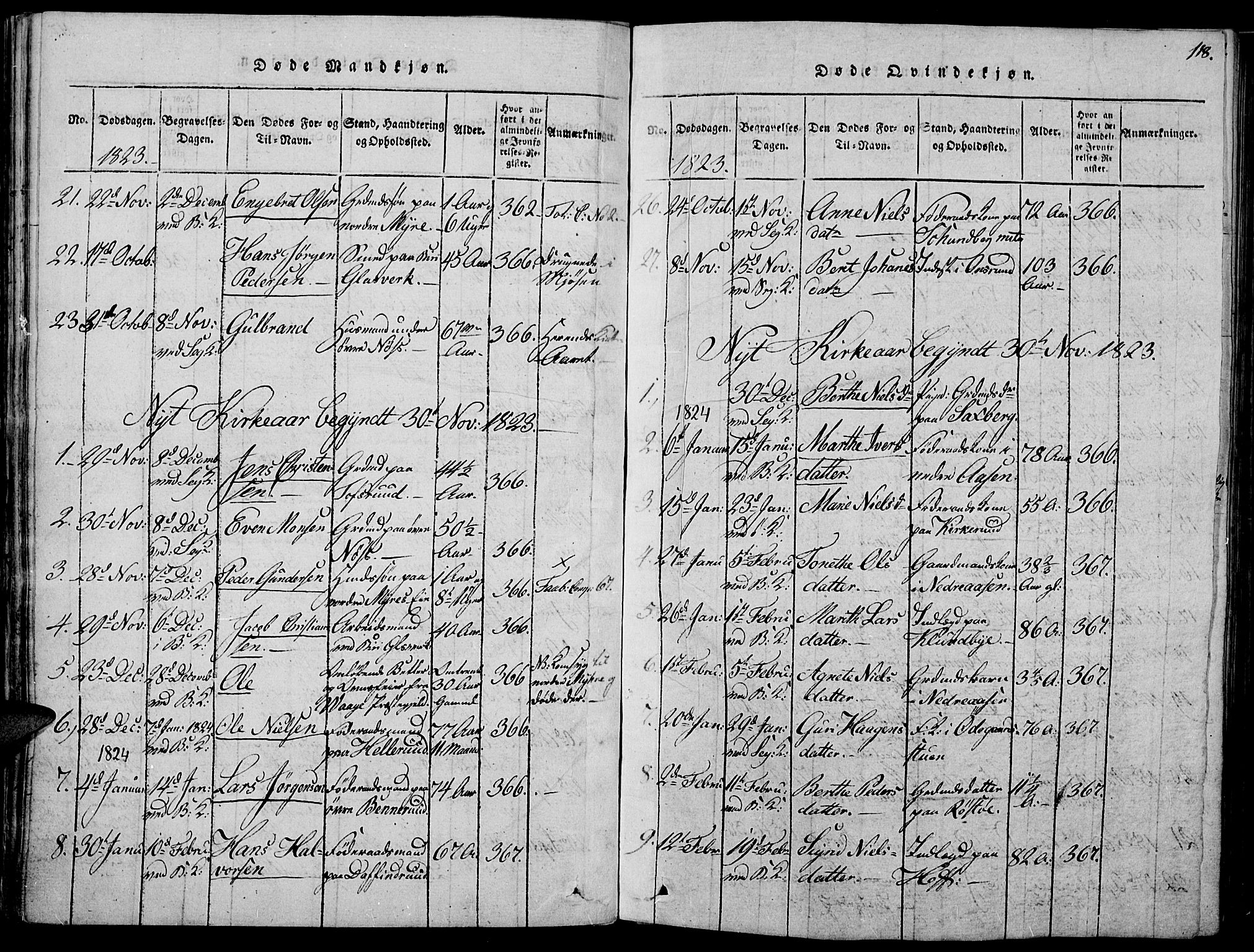 Biri prestekontor, SAH/PREST-096/H/Ha/Haa/L0003: Parish register (official) no. 3, 1814-1828, p. 118