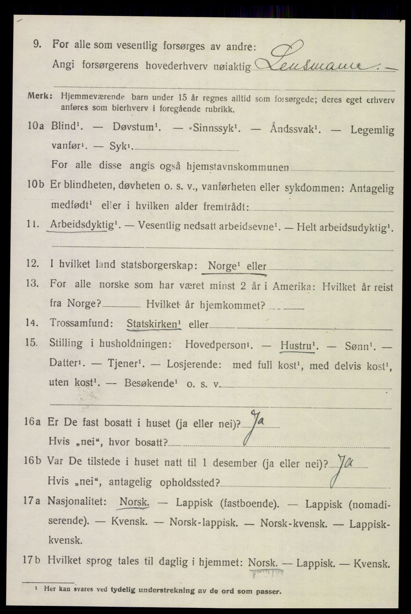 SAT, 1920 census for Leksvik, 1920, p. 4703